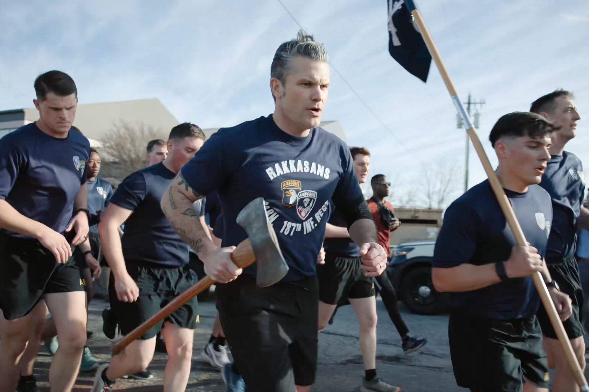 The secretary has placed an emphasis on personal appearance standards and  made a point of taking part in workouts with servicemembers to set an example (Department of Defense)