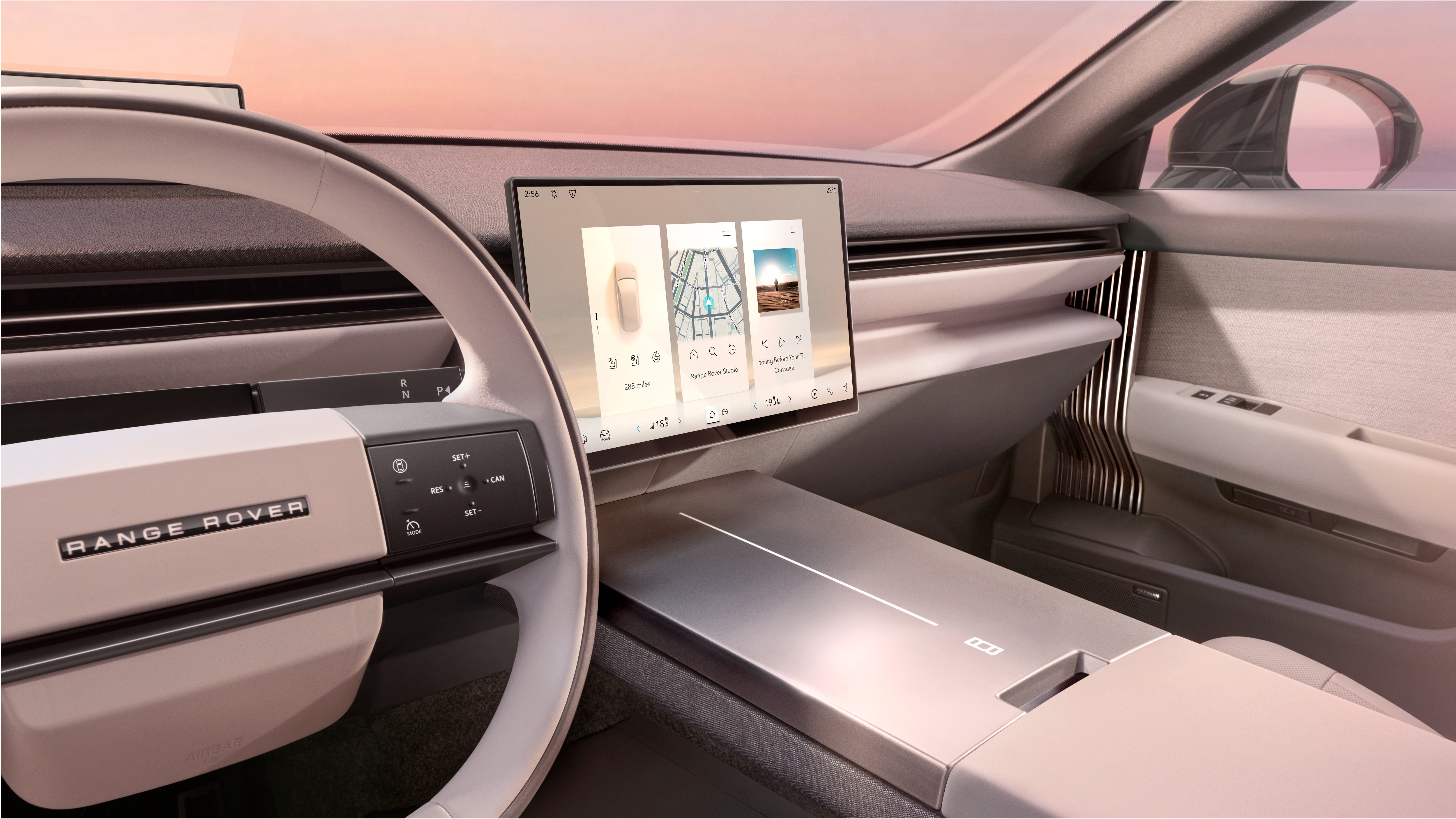 The Range Rover GT's touchscreen has been designed so that major functions are just one touch away