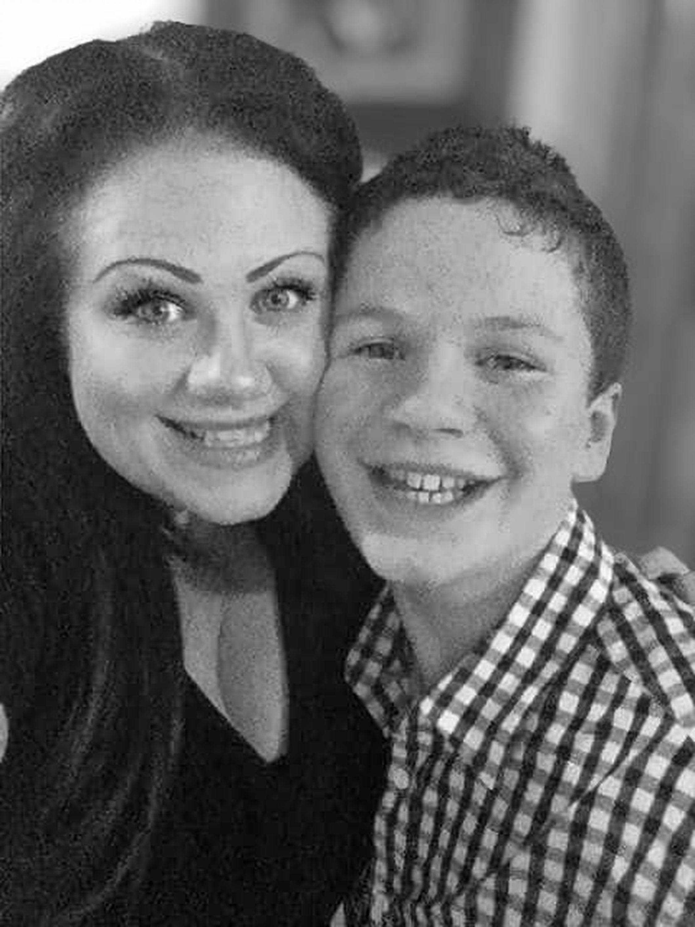 Fiona Garrett with her son Joshua Robbins who died after his balcony railings gave way and he fell from his flat