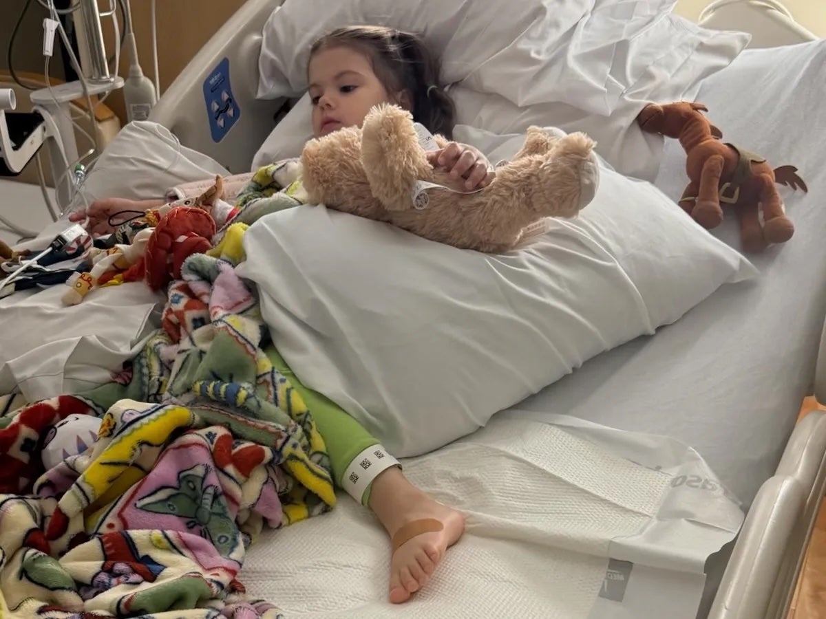 A three-year-old girl has been recovering after being bitten by a rattlesnake hiding under an Amazon package left in her yard