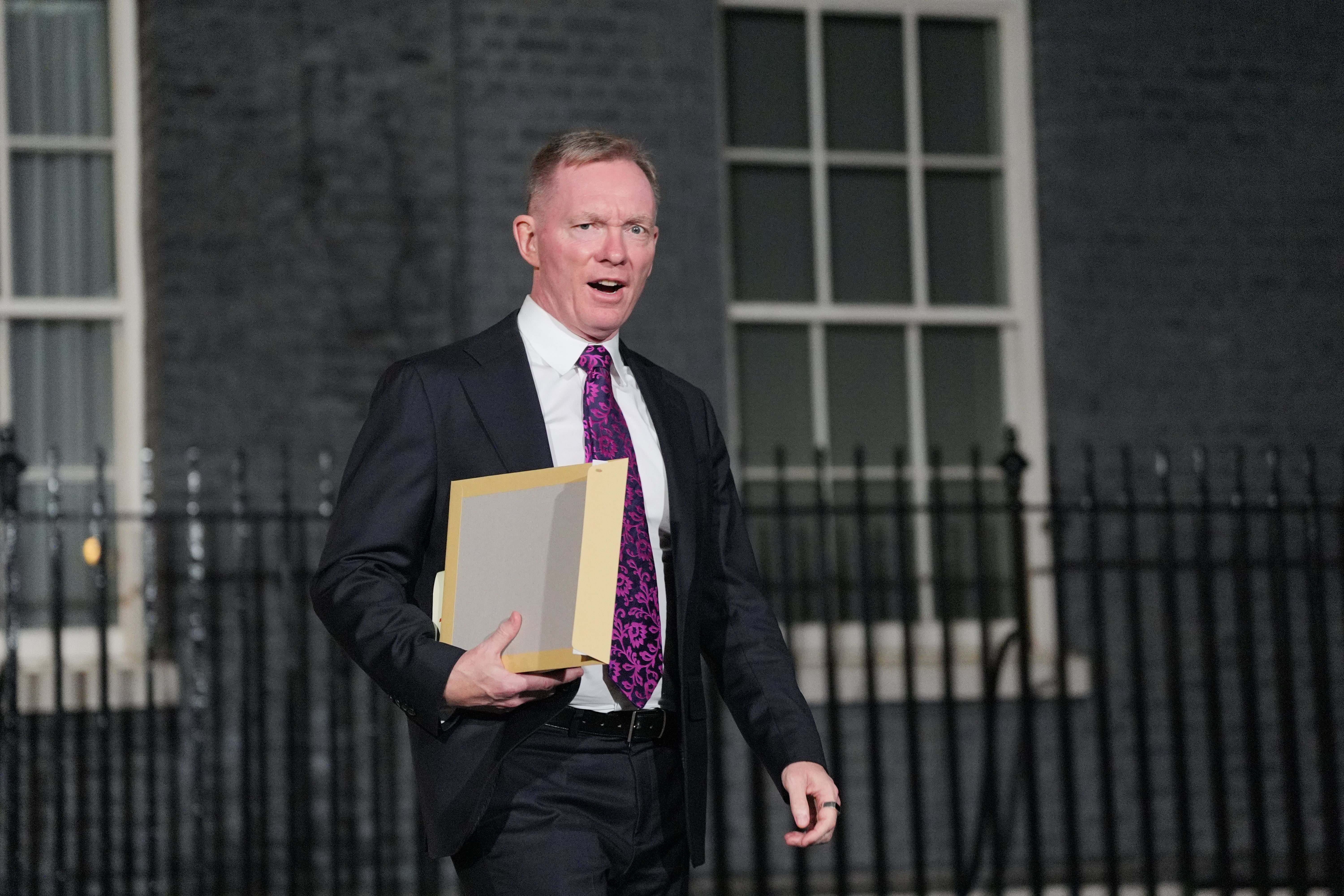 Sir Chris Bryant leaving number 10 Downing Street, London on Monday following his appointment at Northern Ireland Secretary. (PA) (PA Wire)
