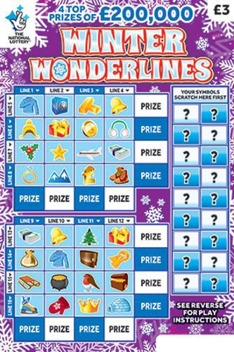 Winter Wonderlines £200,000 scratchcard - similar to that won by Craig Titchener