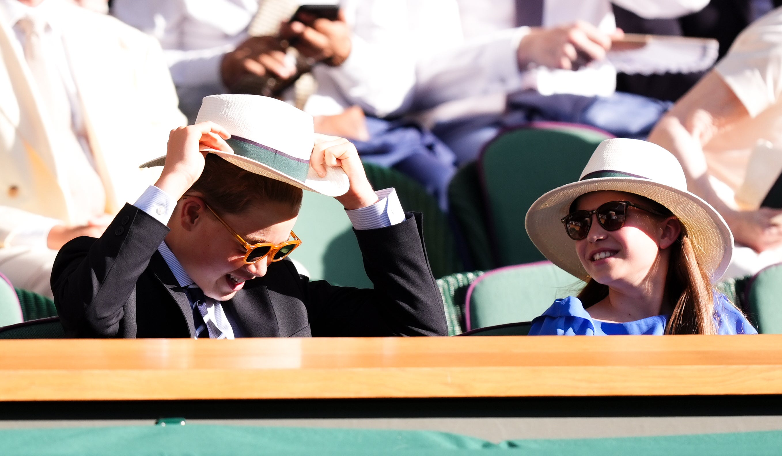 Prince George and Princess Charlotte in the royal box at Wimbledon (Mike Egerton/PA) (PA Wire)