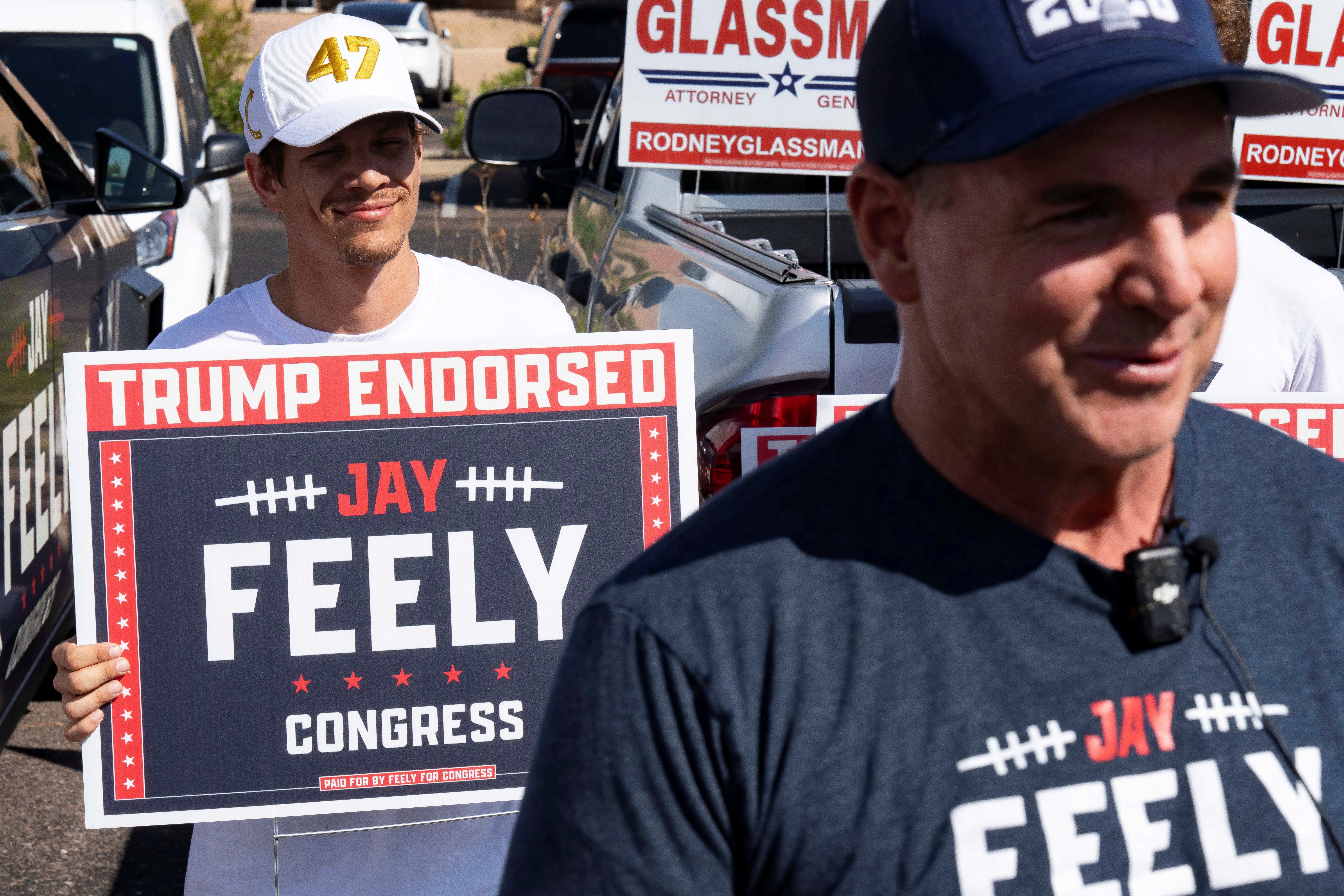 Former Arizona Cardinals kicker Jay Feely, another Trump-backed candidate, won the Republican nomination in the battleground 1st Congressional District