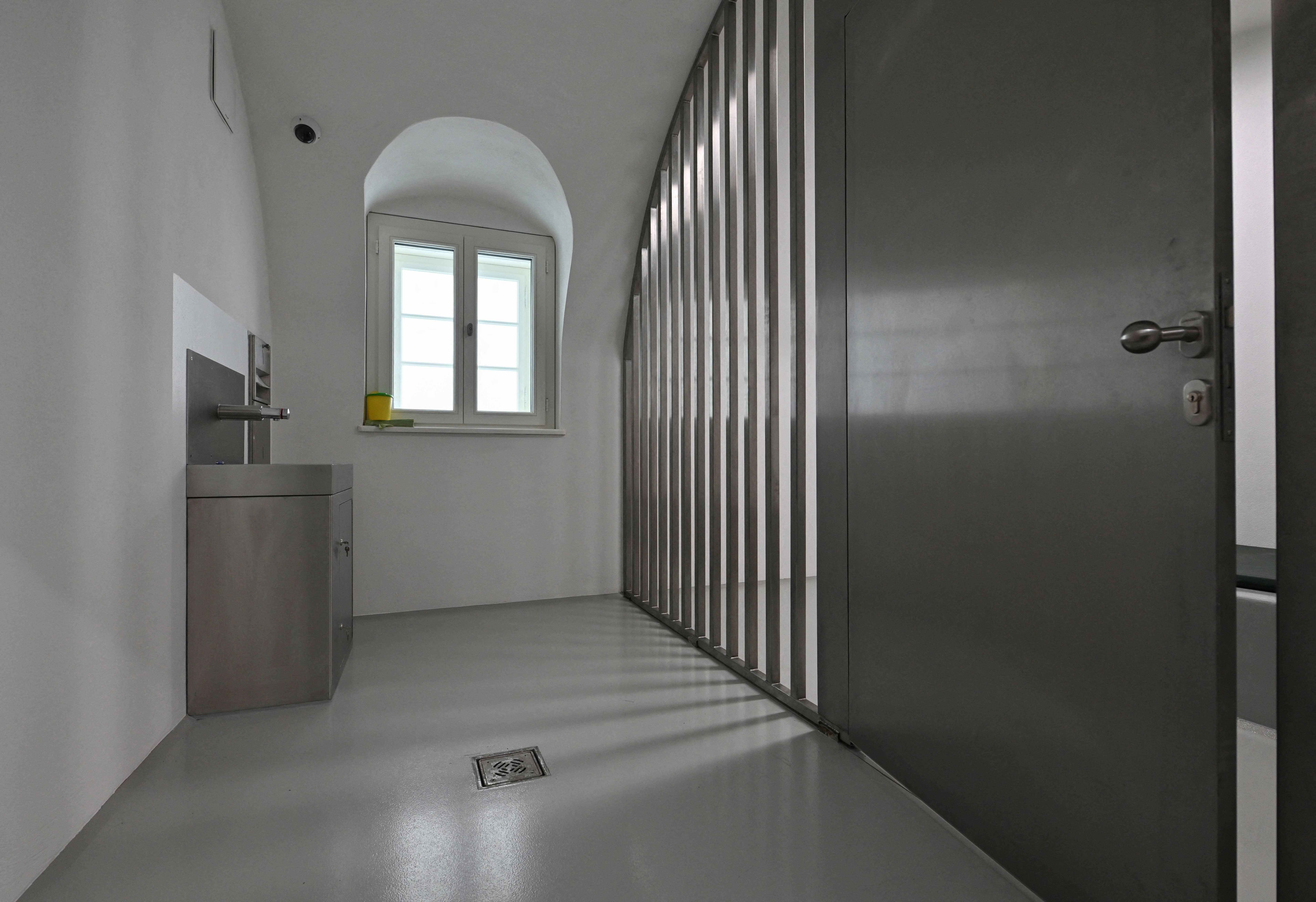 A jail cell inside the police station