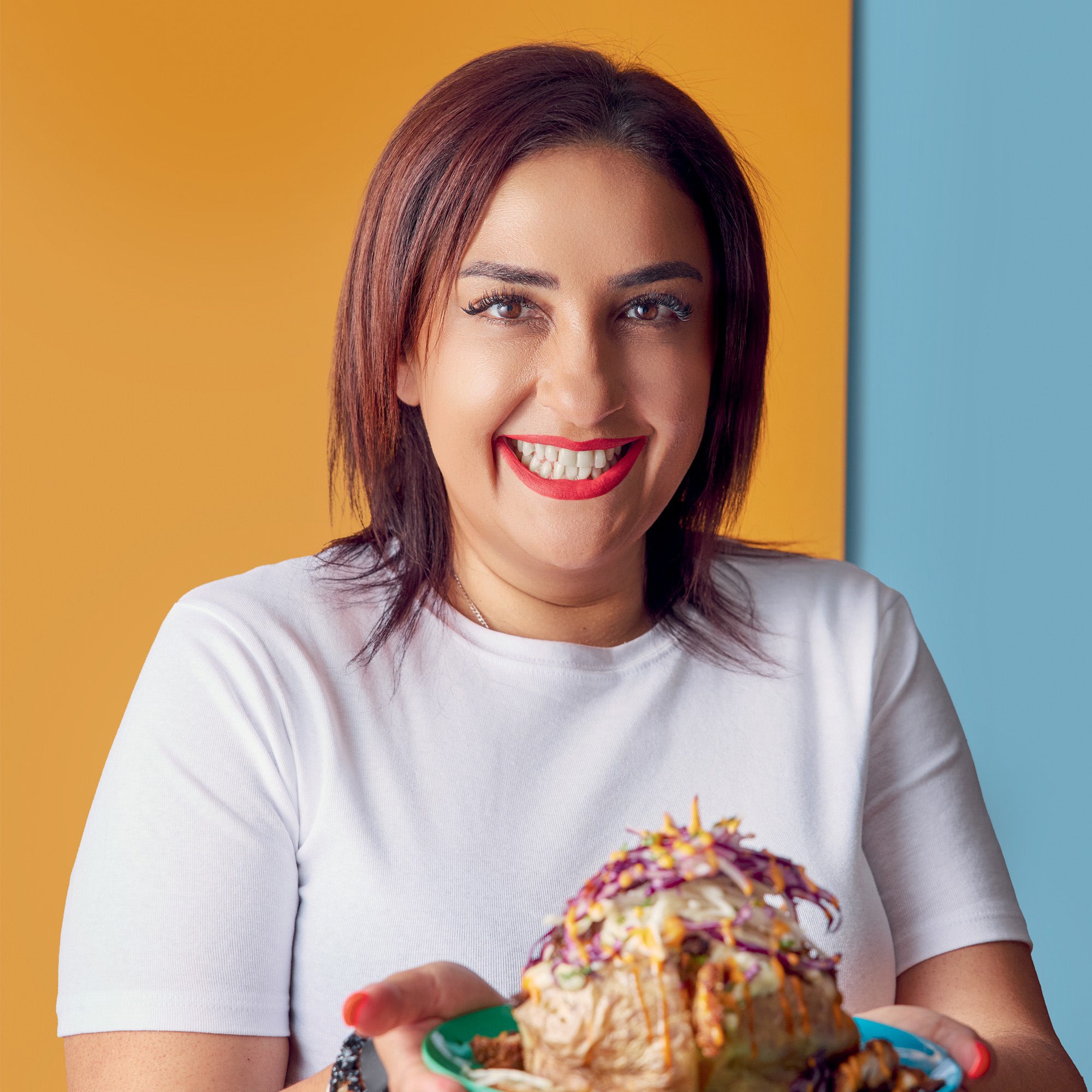 Anthea Malialis is known online as the 'Jacket Potato Queen'