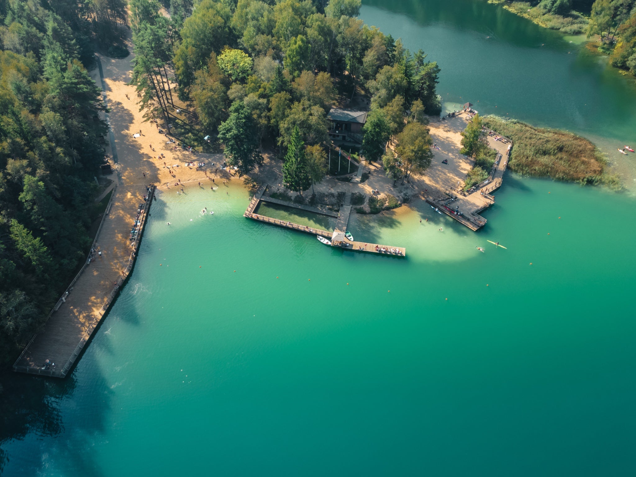 The beaches at Green Lakes outside of Vilnius offer excellent, clean swimming and places to barbecue and picnic