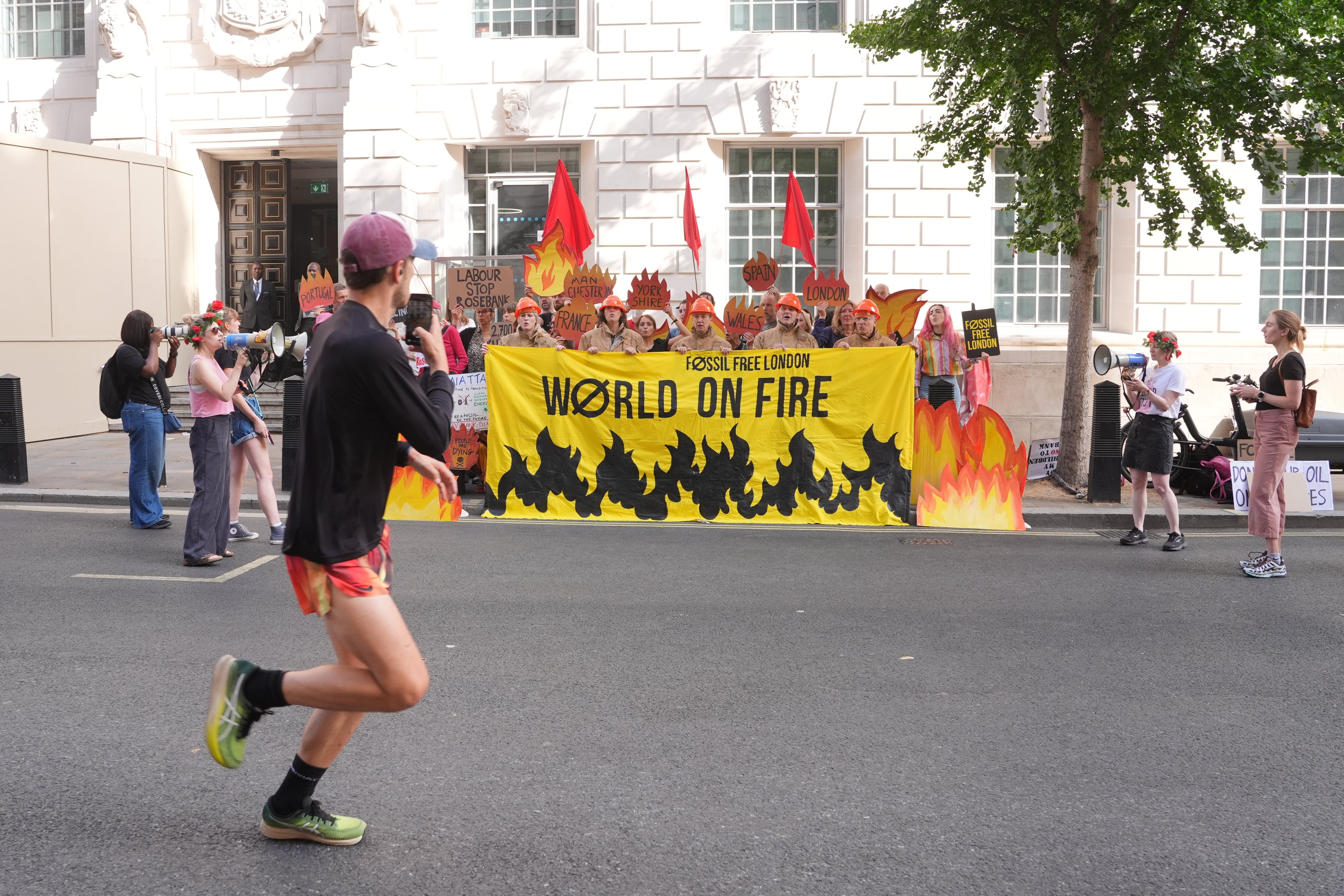 The protest took place outside the Department For Energy Security And Net Zero (Yui Mok/PA)
