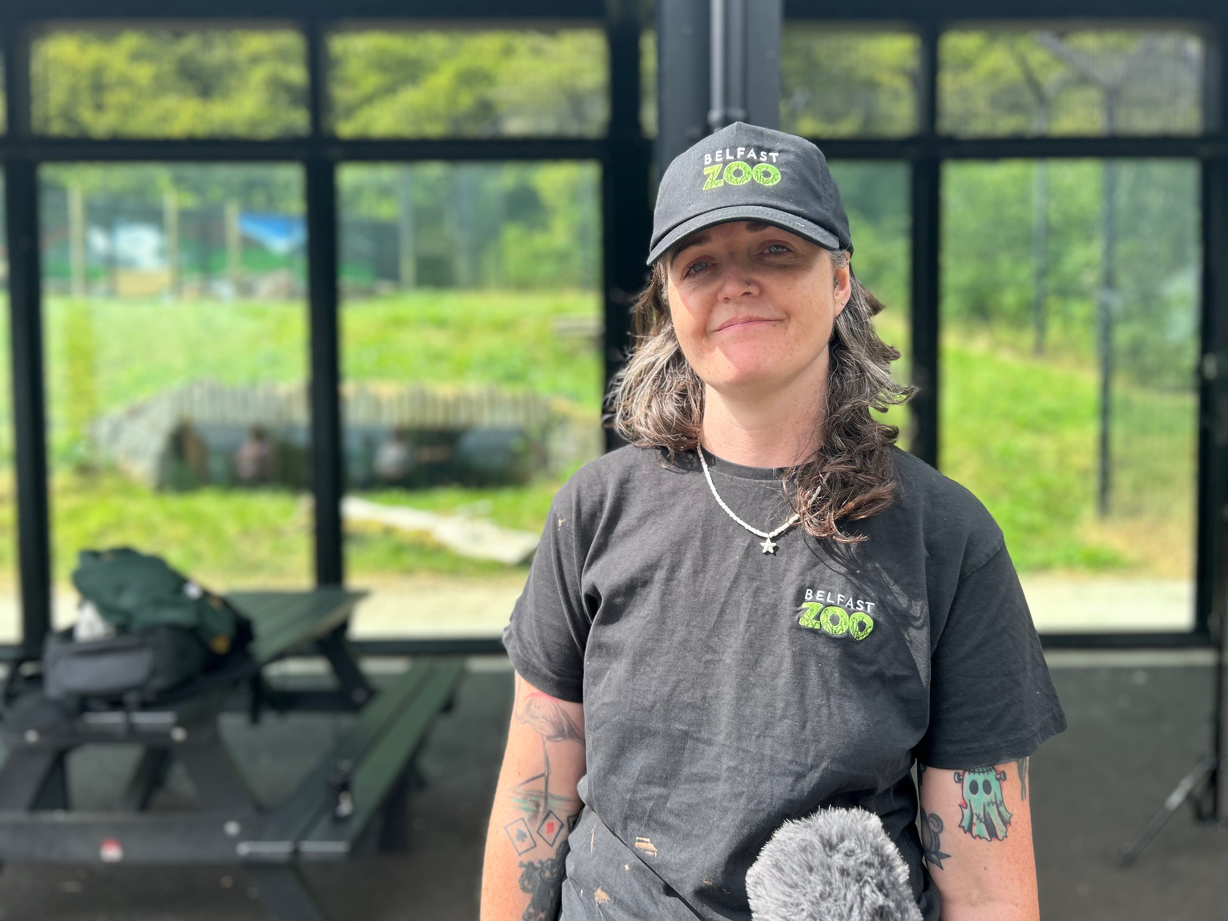 Lara Clarke, curator at Belfast Zoo responsible for lions, gorillas, and chimpanzees, said they are ‘delighted’ to welcome the animals who have been going ‘from strength to strength’ since their arrival
