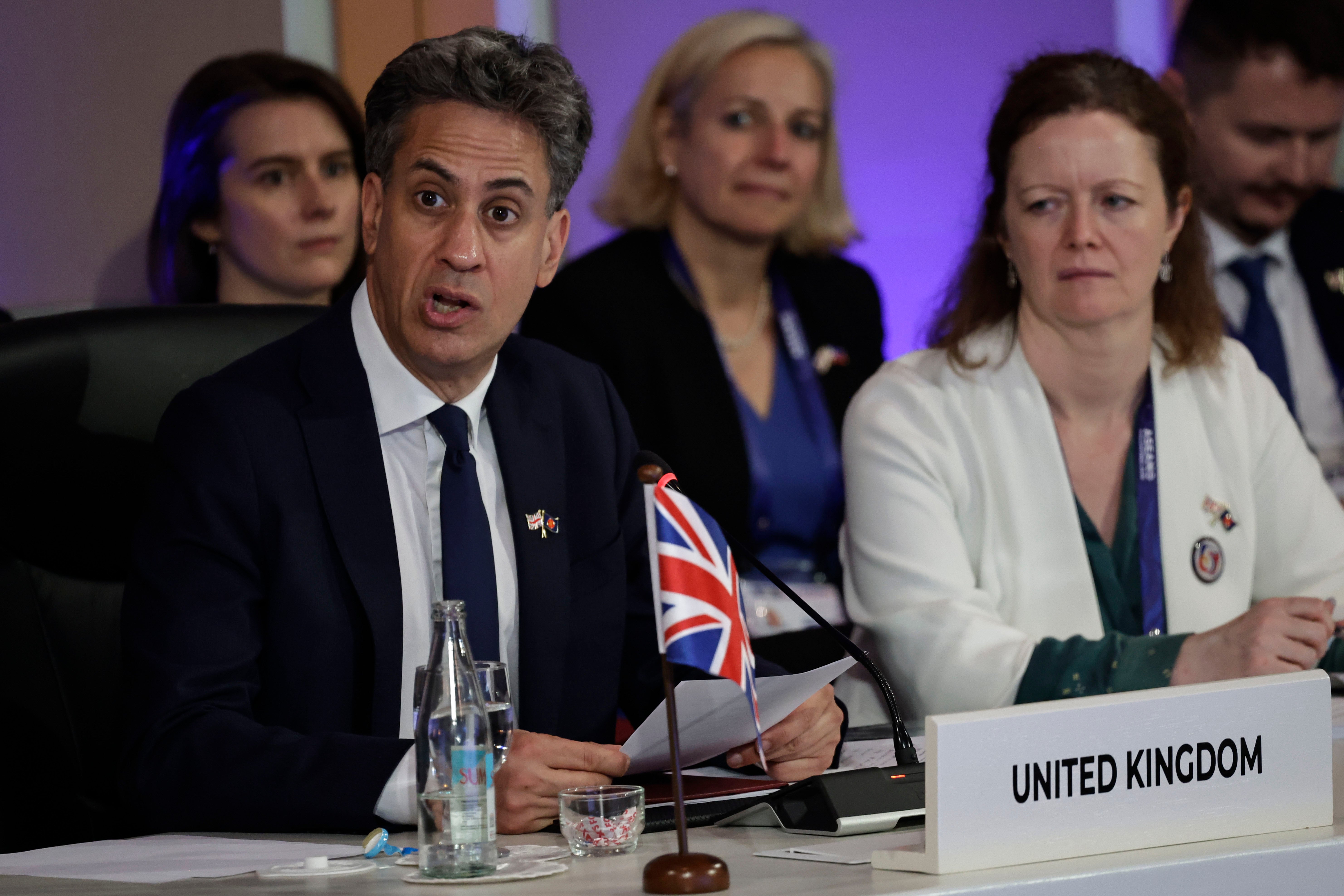 Foreign secretary Ed Miliband calls for calm in the Middle East (Getty)