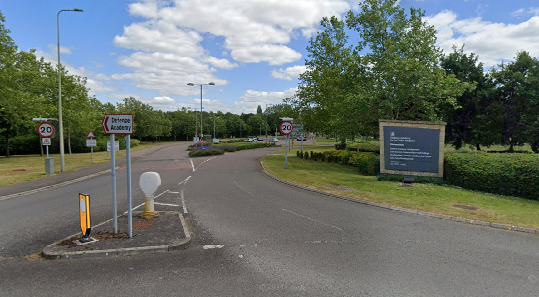 Outside MoD Shrivenham, home of the UK Defense Academy