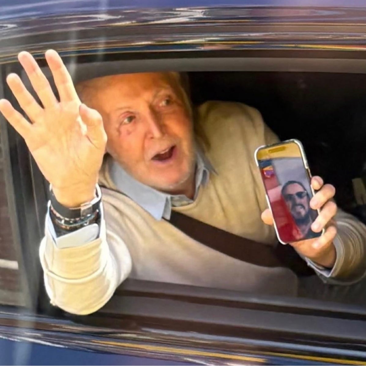 Ticket to ride: Beatles fans stunned as Paul McCartney and Ringo Starr make surprise appearance on bus tour