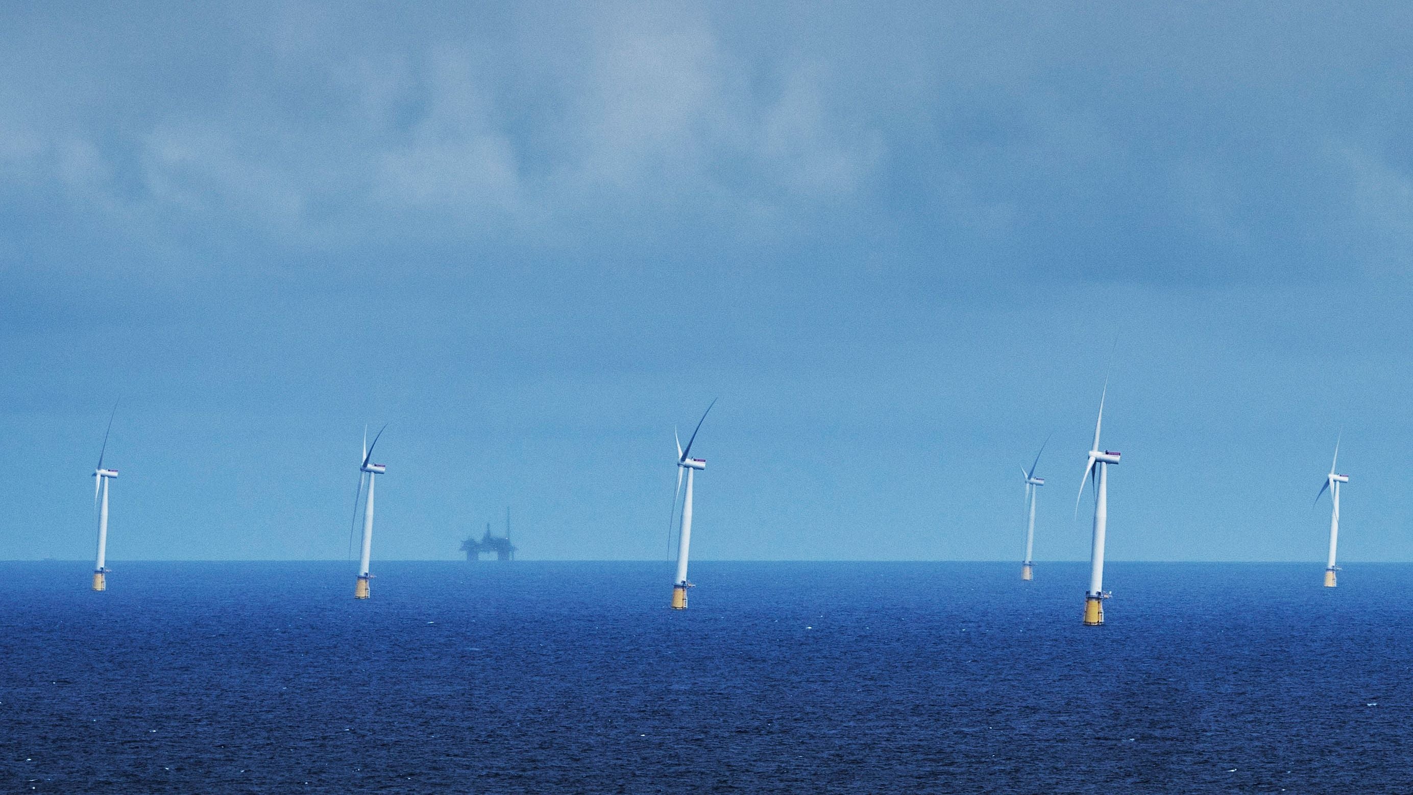 The Hywind Tampen floating offshore wind farm is situated between energy company Equinor's oil and gas fields