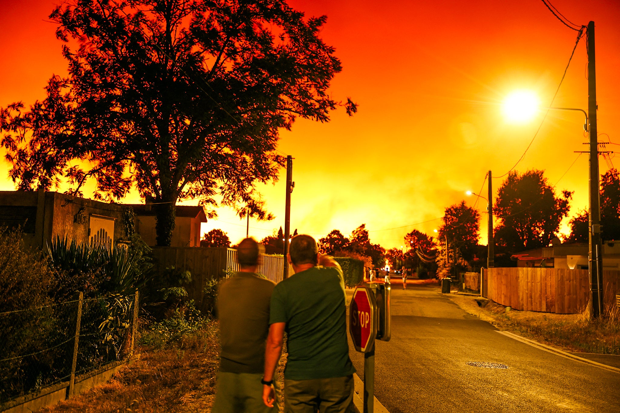 Wildfires have also plagued other areas of Europe including Le Porge, south-western France, where a fast-moving blae has burned 900 hectares north of Arcachon Bay