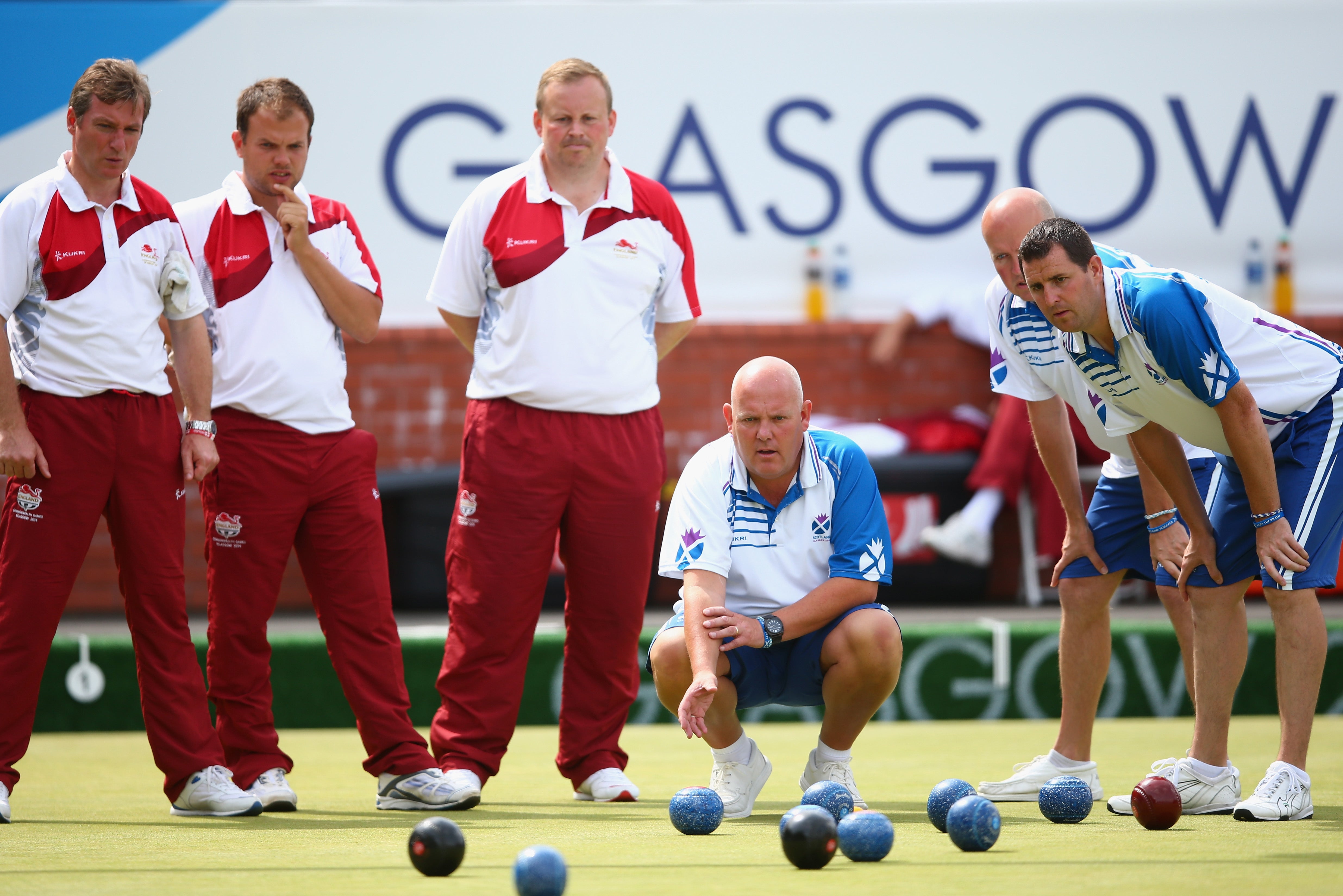 Alex Marshall, centre, is back in Glasgow for another Commonwealth Games, 12 years after the last