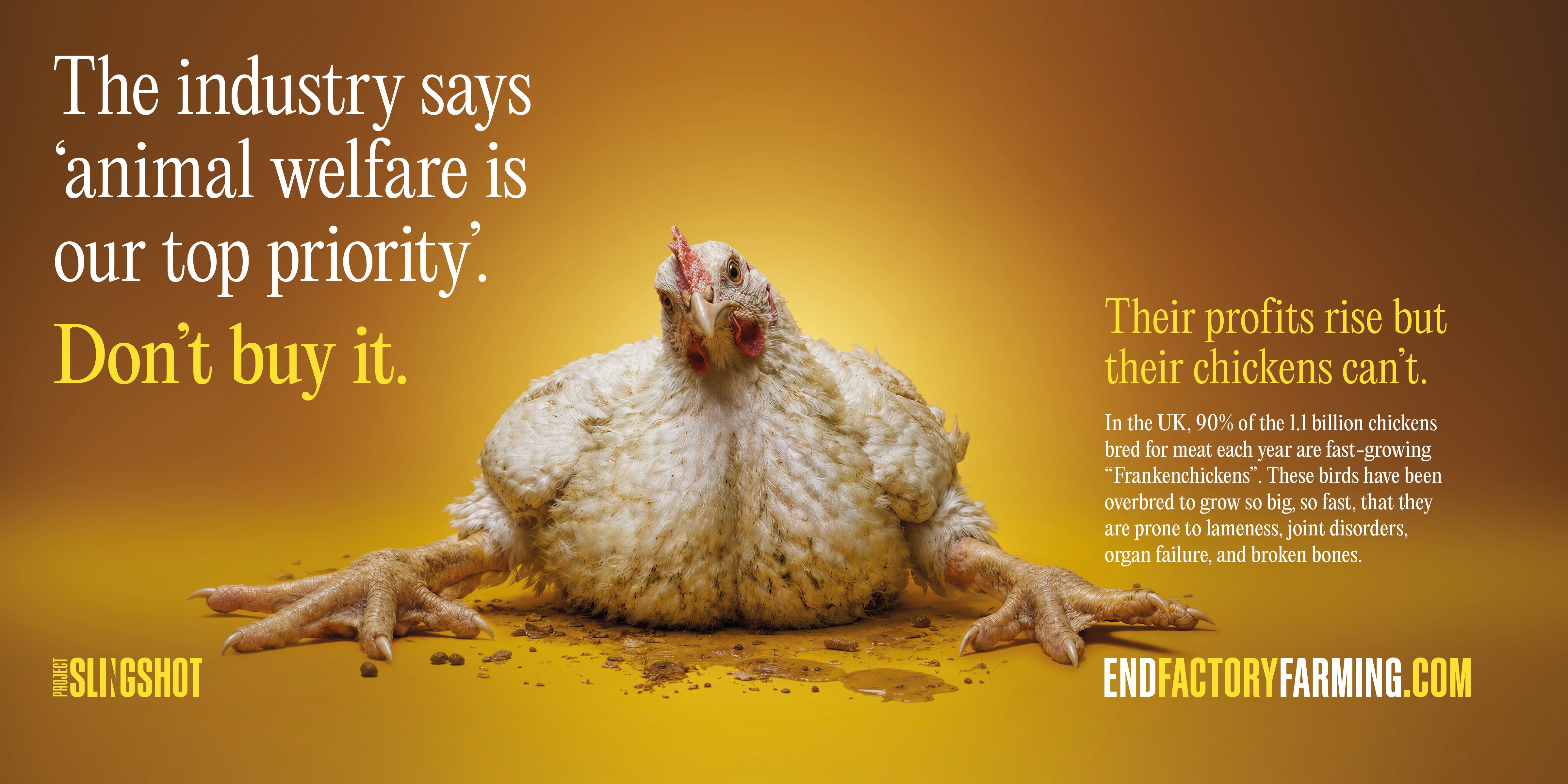 Tube passengers will have seen adverts depicting chickens that can't stand forced to sit in their own waste