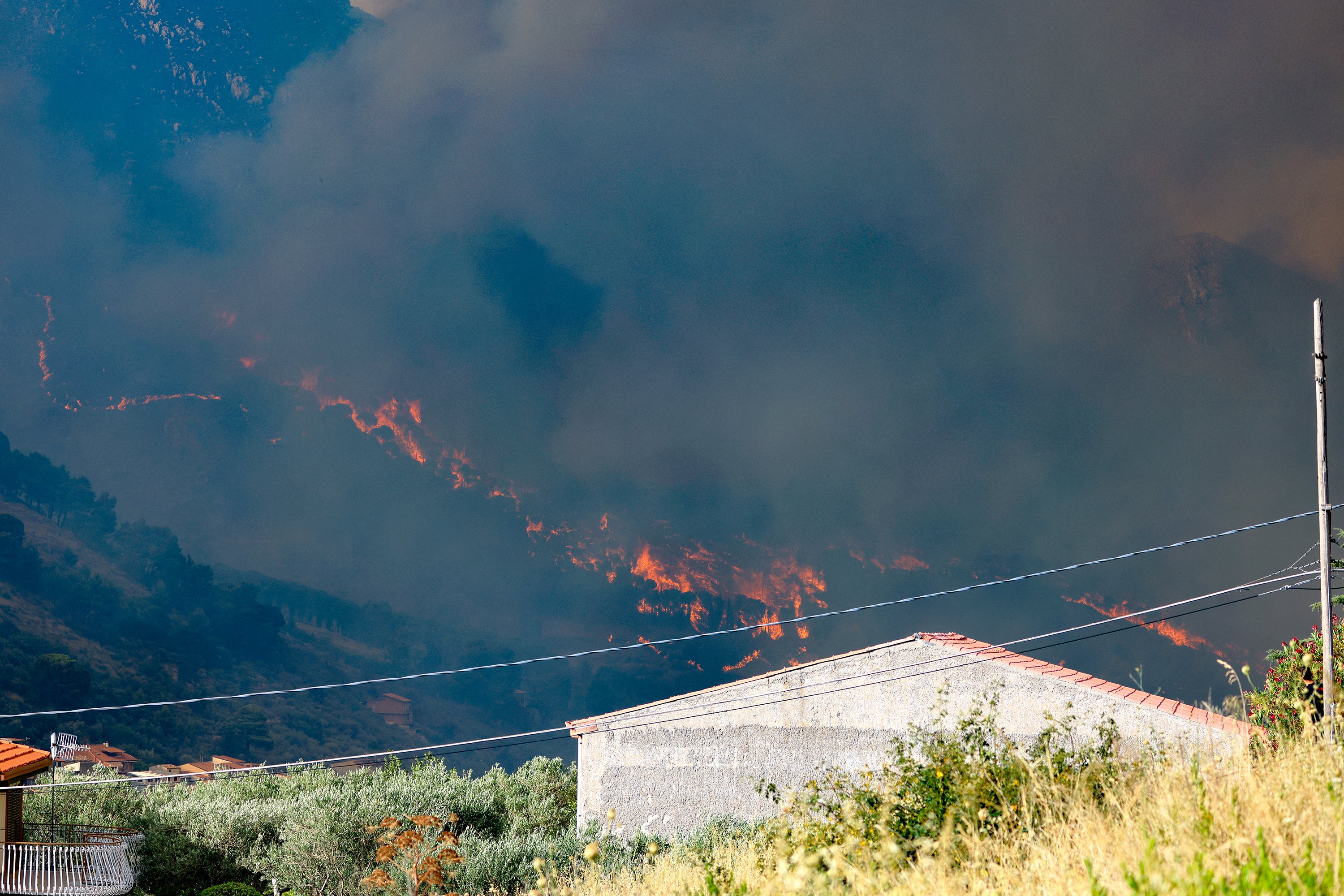 Dozens of people were evacuated from their homes in Sicily