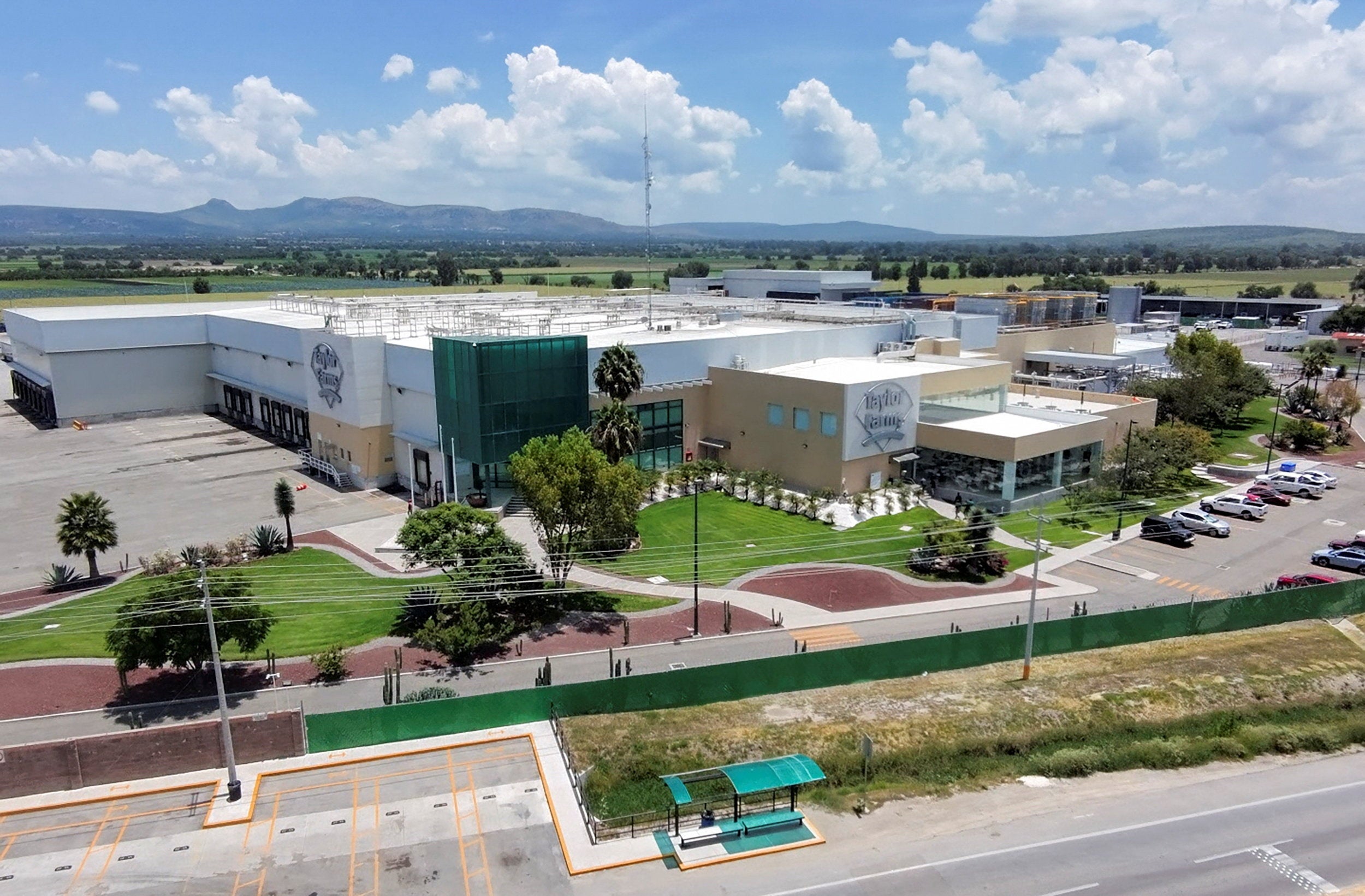A drone view shows Taylor Farms Mexico's facilities in the Mexican state of Guanajuato . Taylor Farms issued a voluntary recall of iceberg lettuce grown in Mexico after it was linked to an outbreak