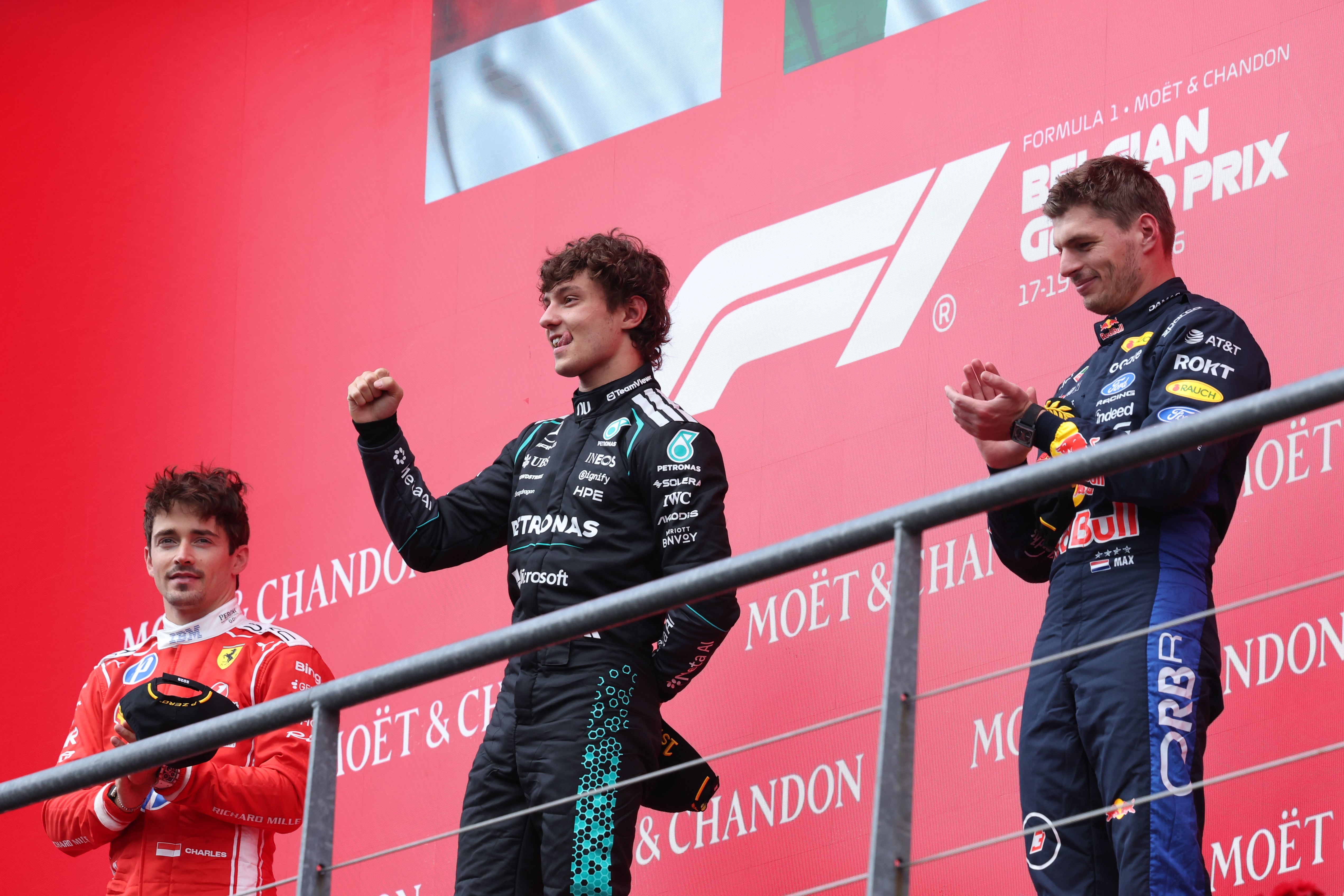Kimi Antonelli won in Belgium last week (Omar Havana/AP)