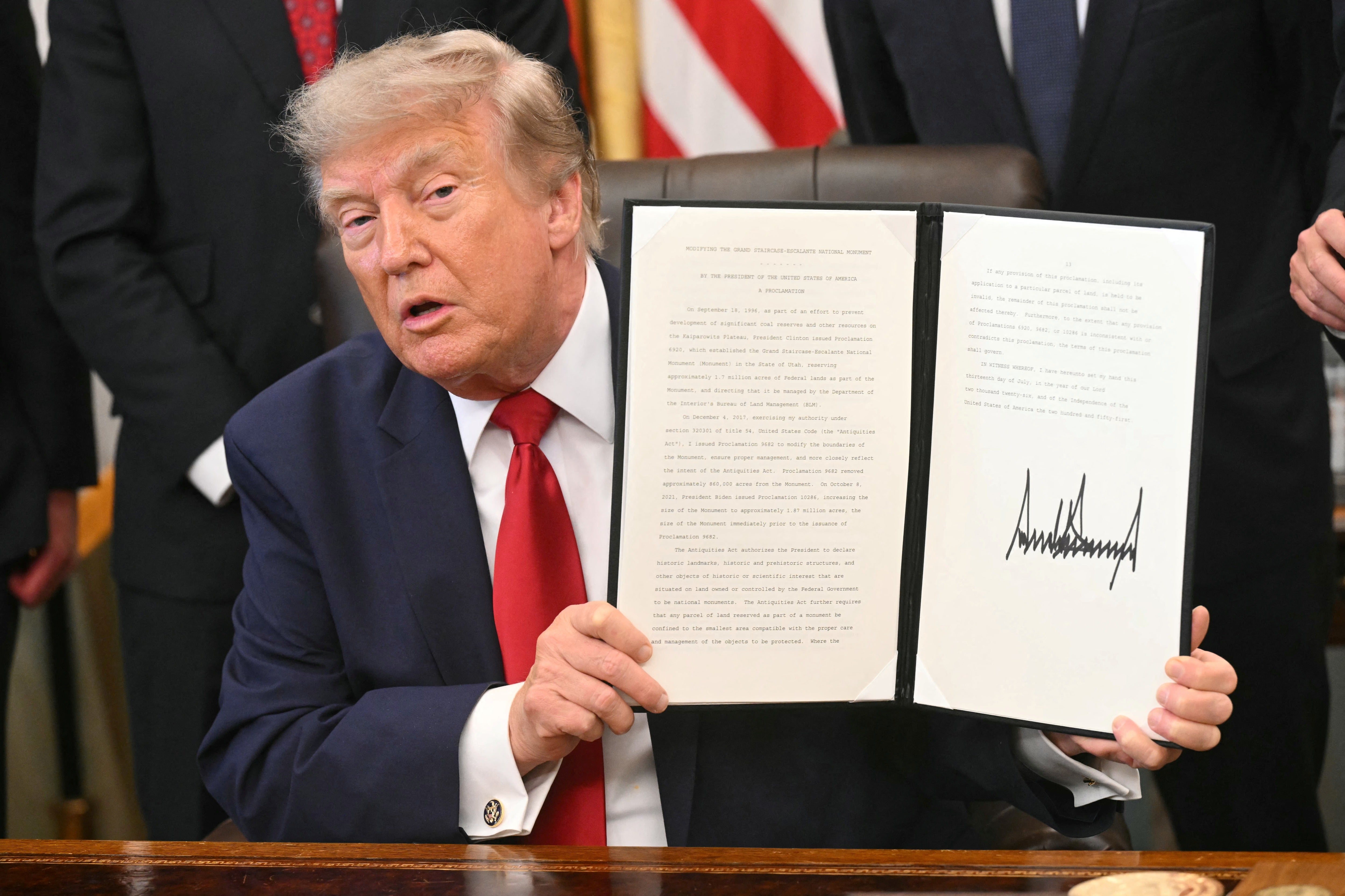 Trump signed proclamations on July 13, 2026, cutting the size of Utah’s Bears Ears and Grand Staircase-Escalante national monuments by roughly 90%