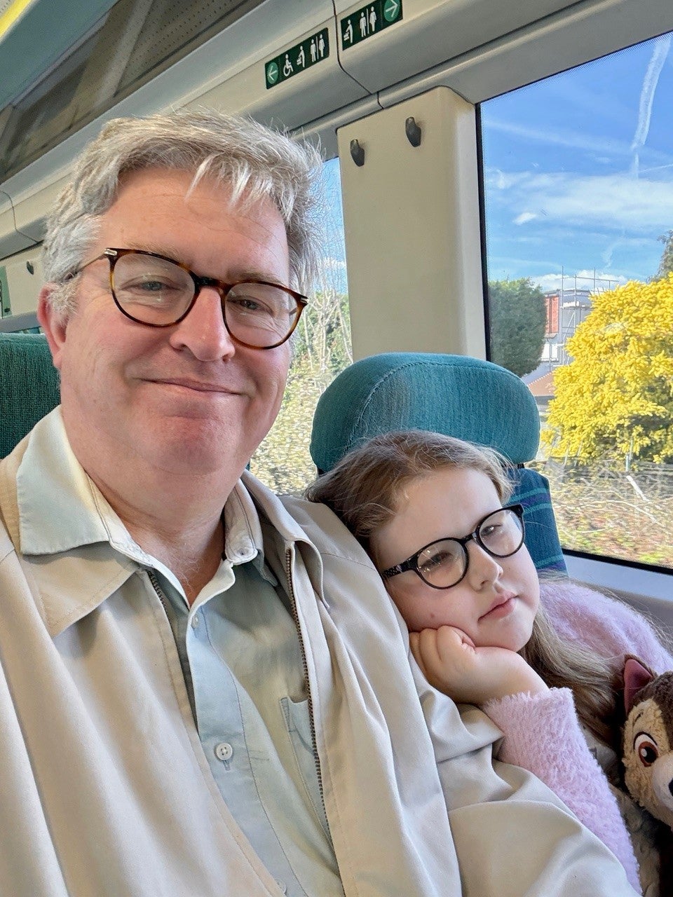 Catherine L'Estrange with her father, Timothy
