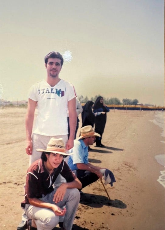 Mostafa photographed in Iran before arriving in UK on student visa