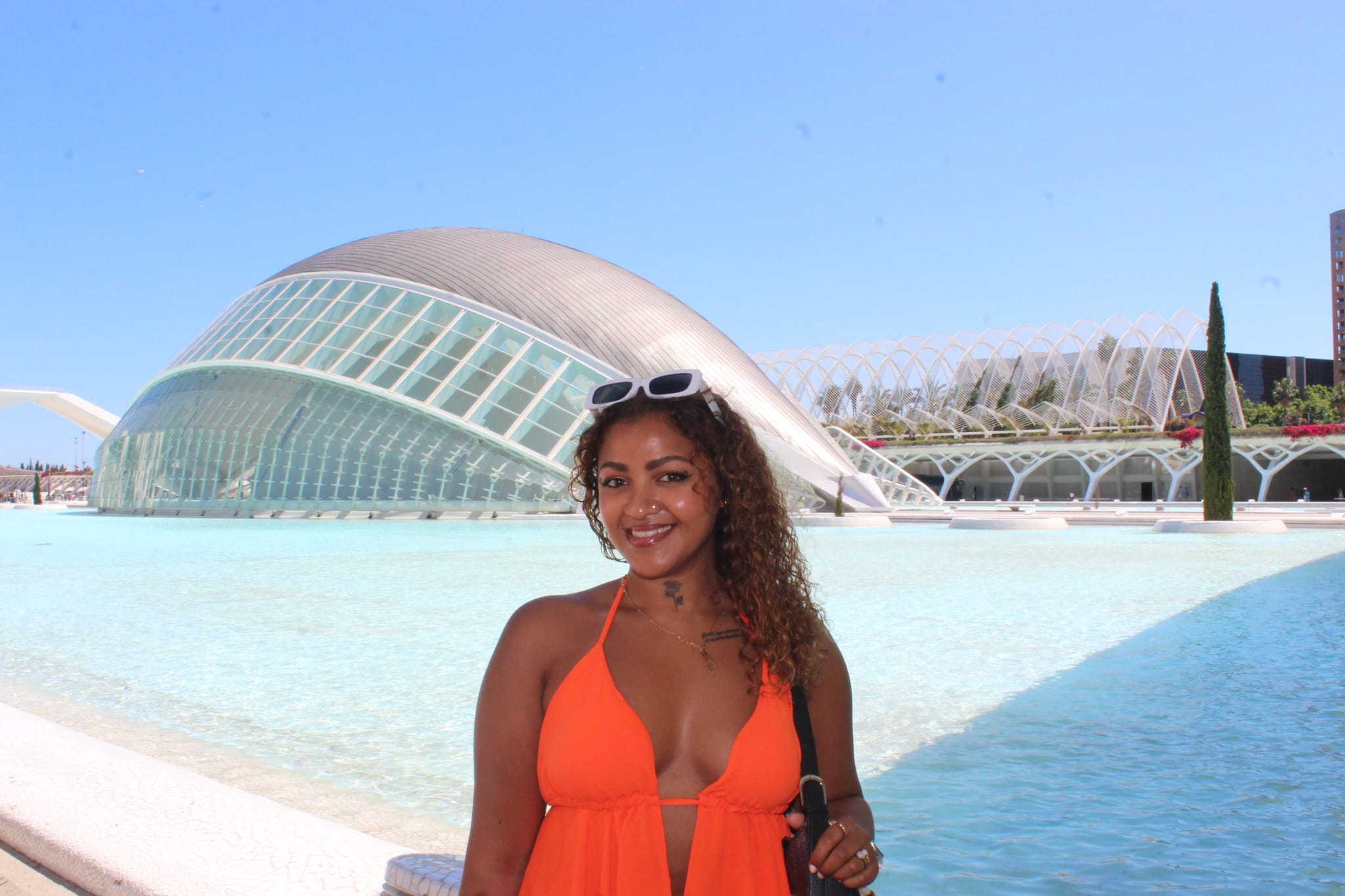 Aaliyah in Valencia, one of the 40 cities she has visited solo