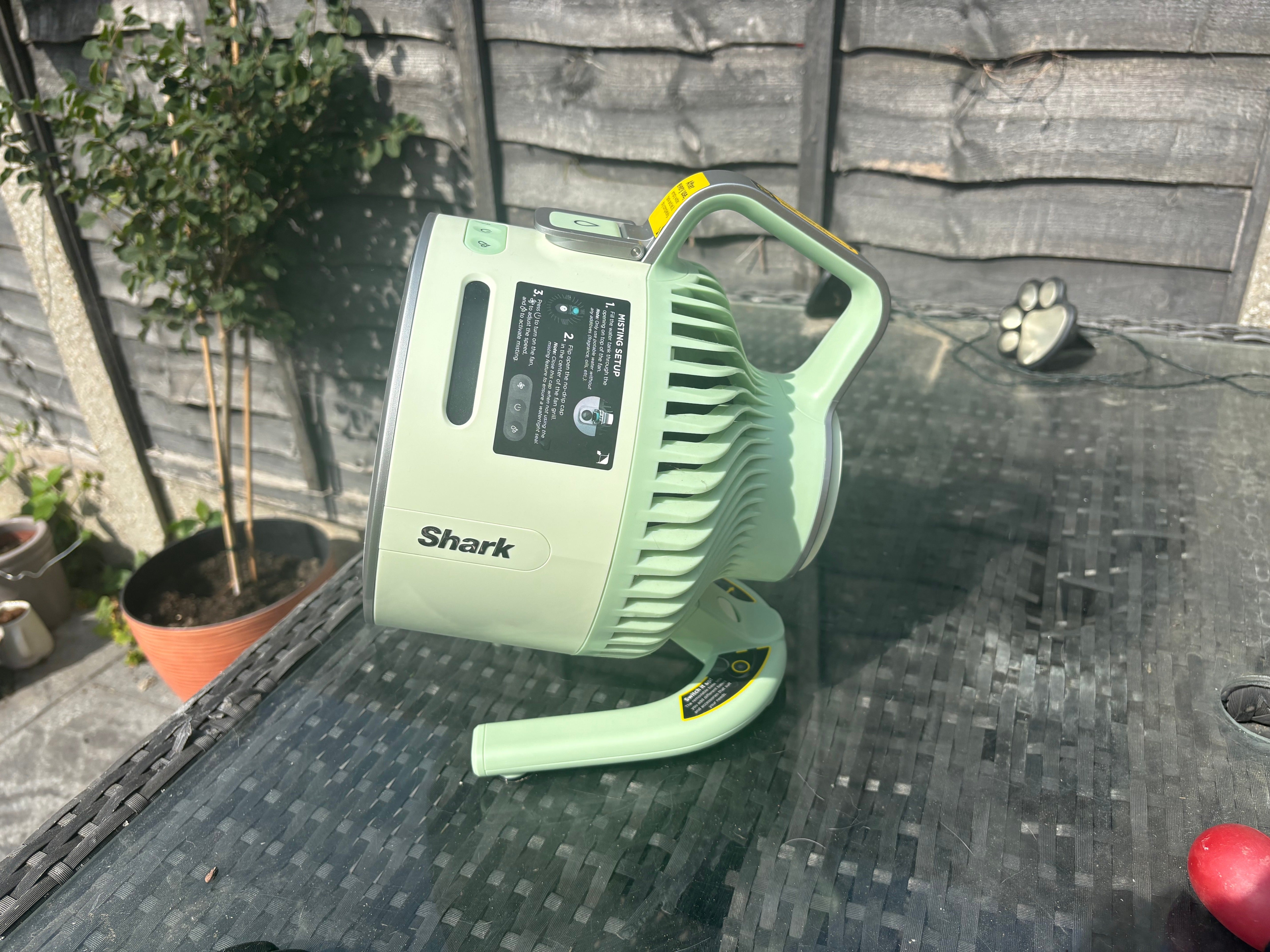 I’ve been testing this misting fan throughout the UK heatwave (Izzy Howells/The Independent)