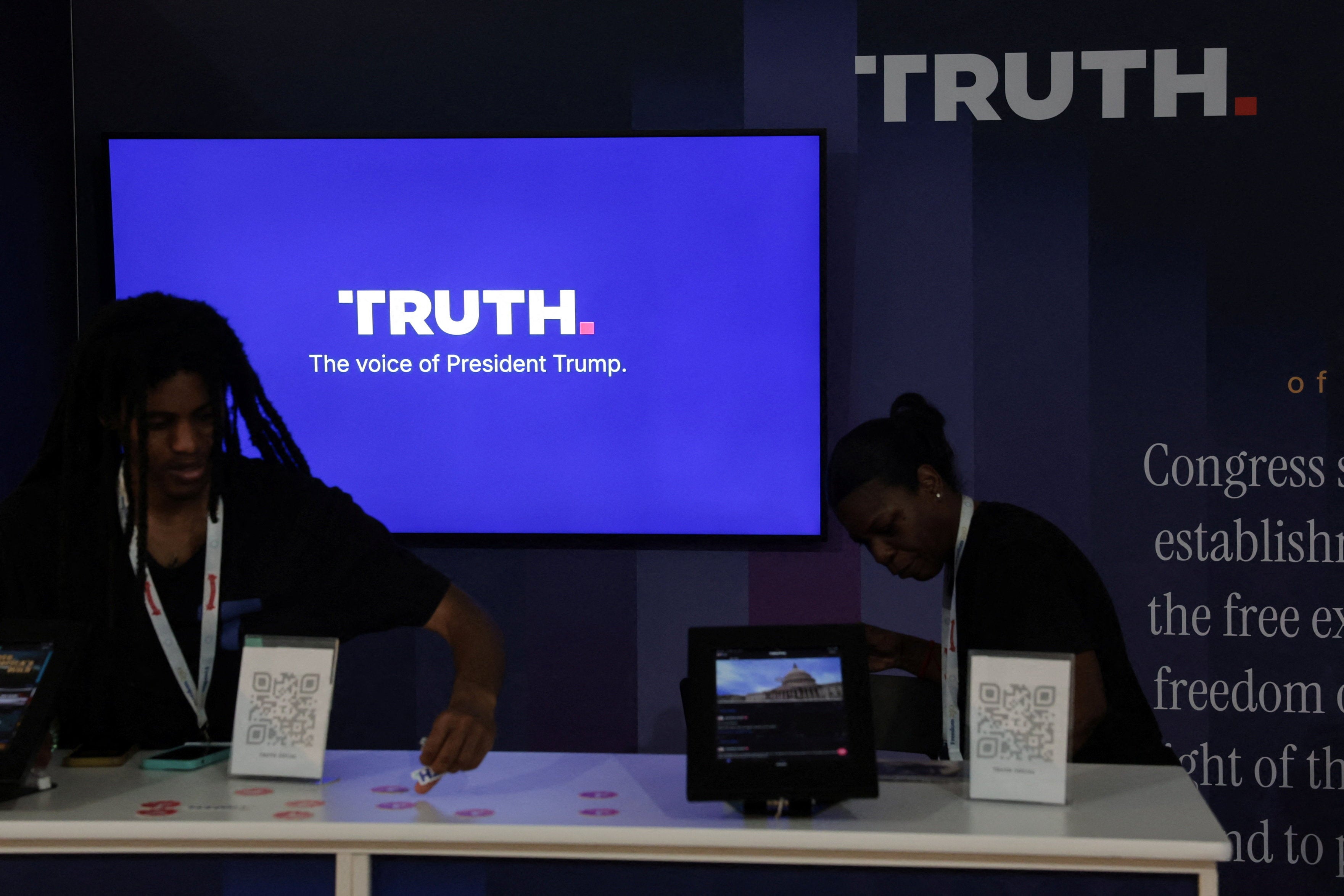 Businesses could be charged as much as $100,000 per month to access the president's Truth Social posts early (Reuters)
