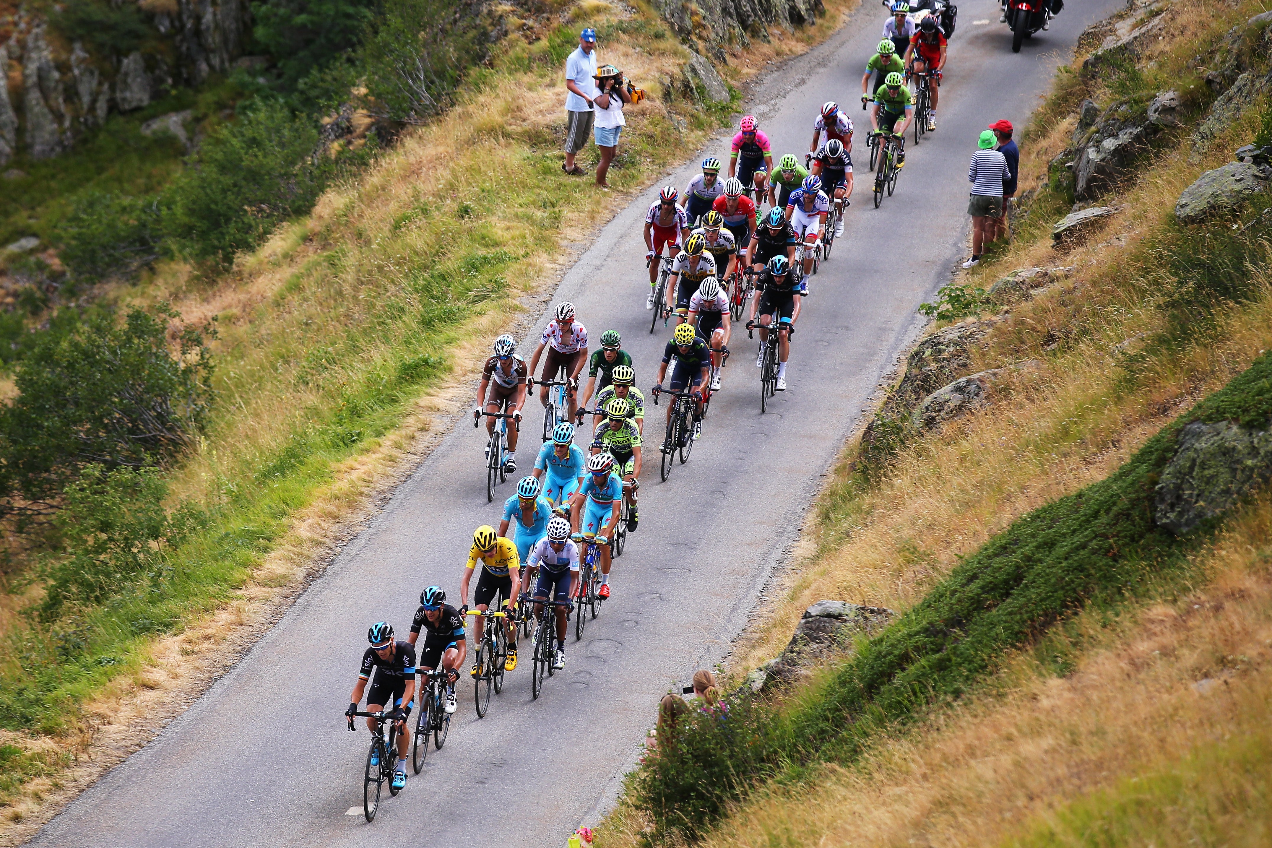The Tour de France cuts through the Alpine countryside
