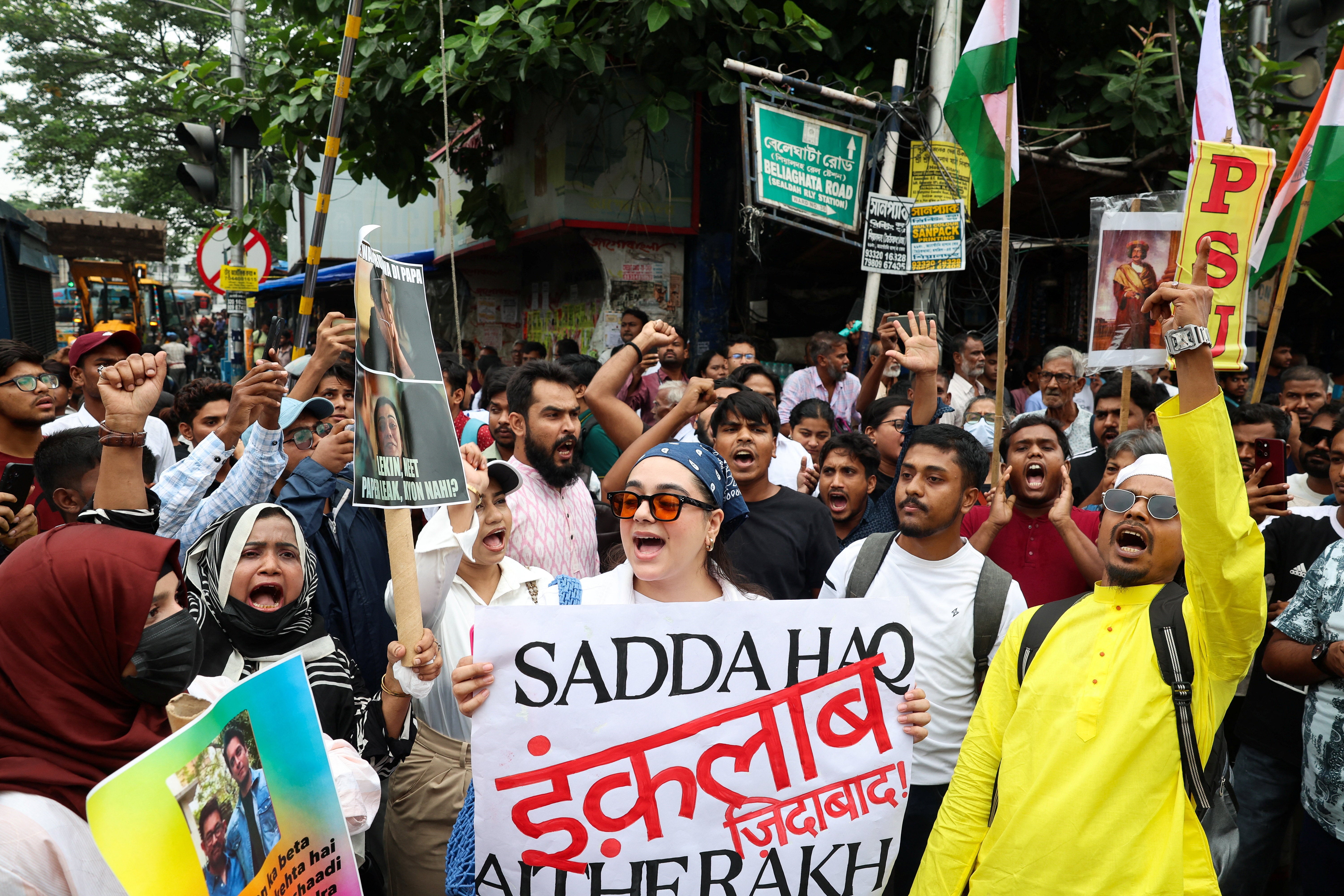 People gather in solidarity with Cockroach Janta Party protesters at Jantar Mantar in Delhi