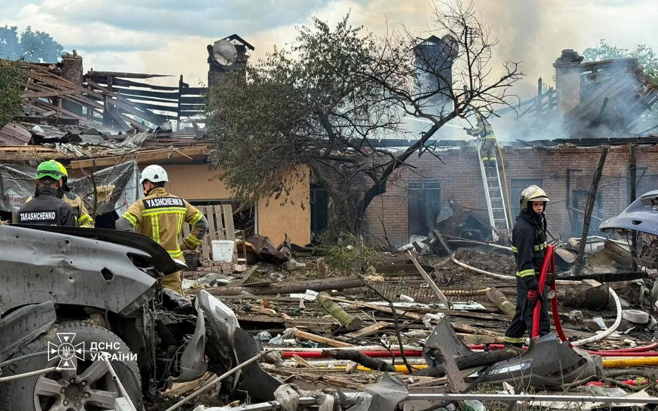 Rescuers work at the site of a Russian missile strikes, amid Russia's attack on Ukraine, in Kyiv region, Ukraine July 24, 2026. (Emergency Service of Ukraine)