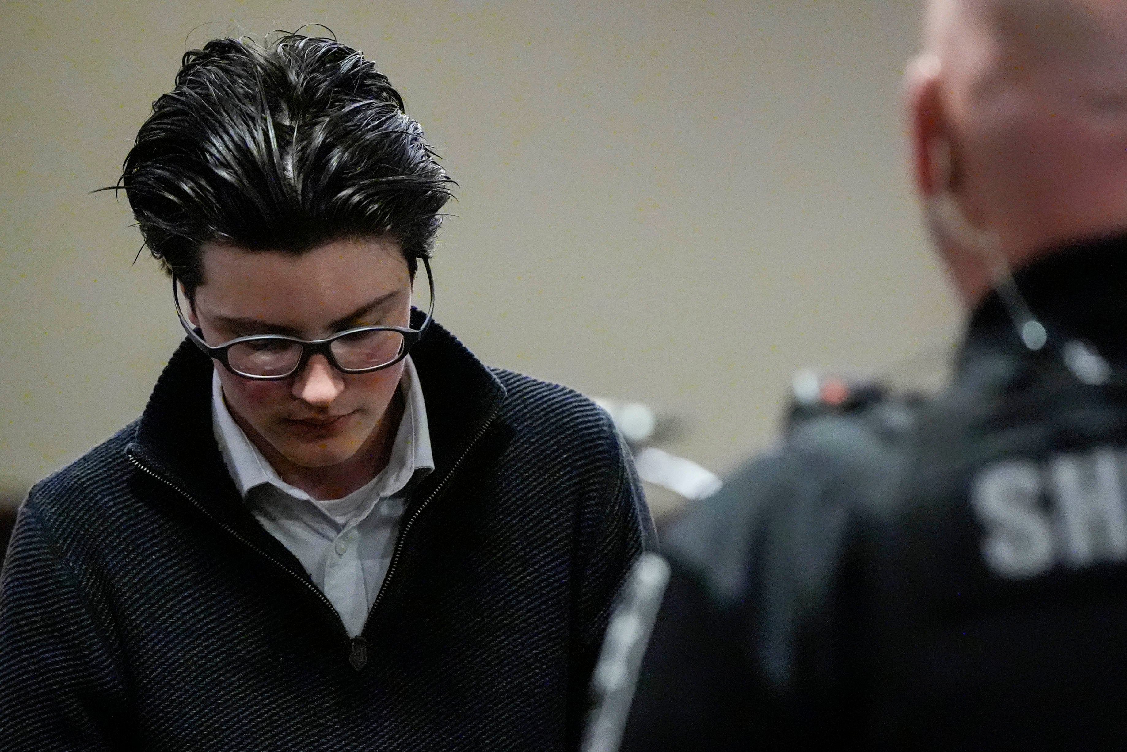 Colt Gray exits court after a status hearing at the Barrow County Courthouse, on December 9, 2025