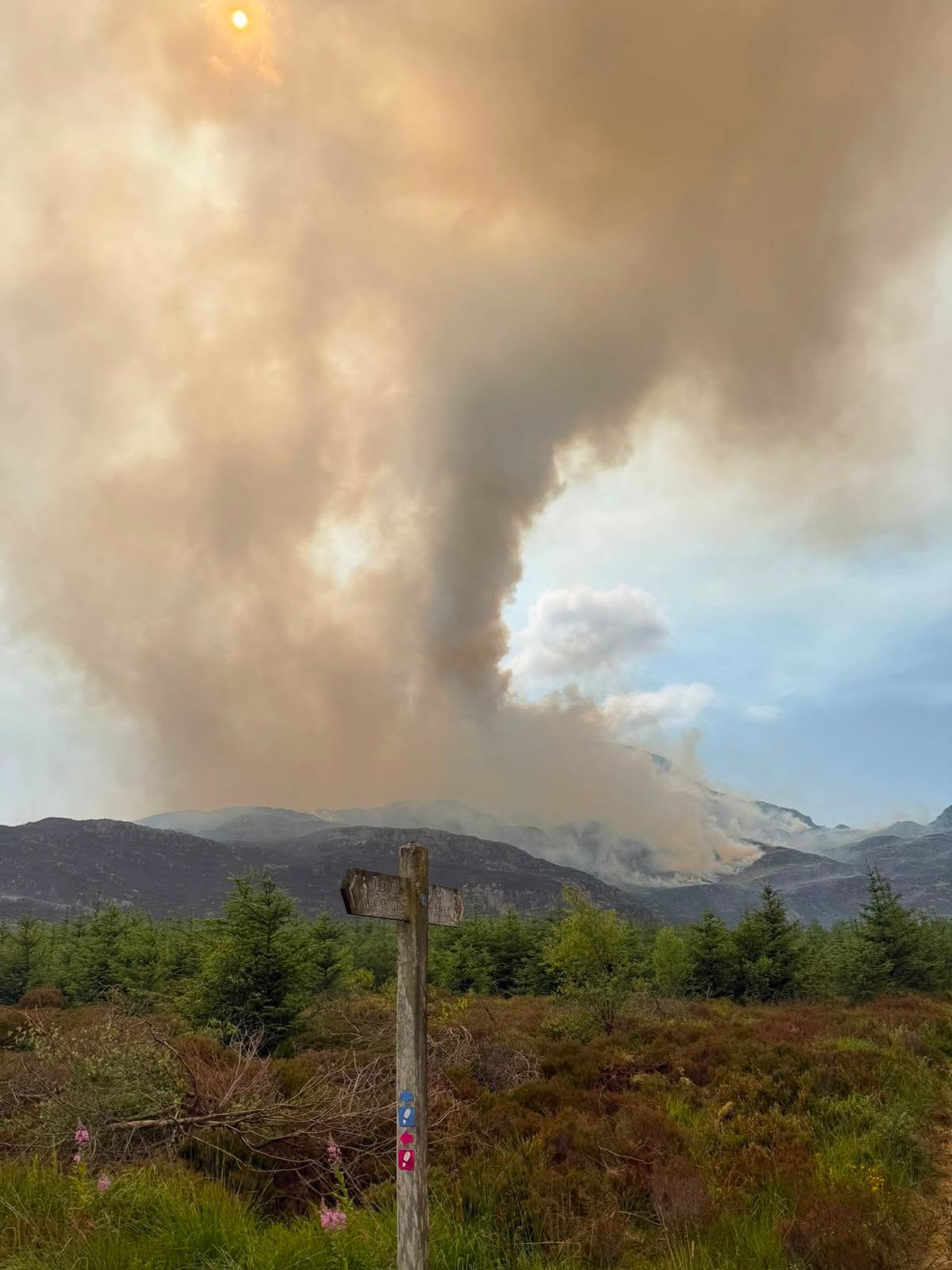 Natural Resources Wales (Nrw) said the aircraft will support the fire service as they continue to battle the blaze in the Rhinogydd mountains
