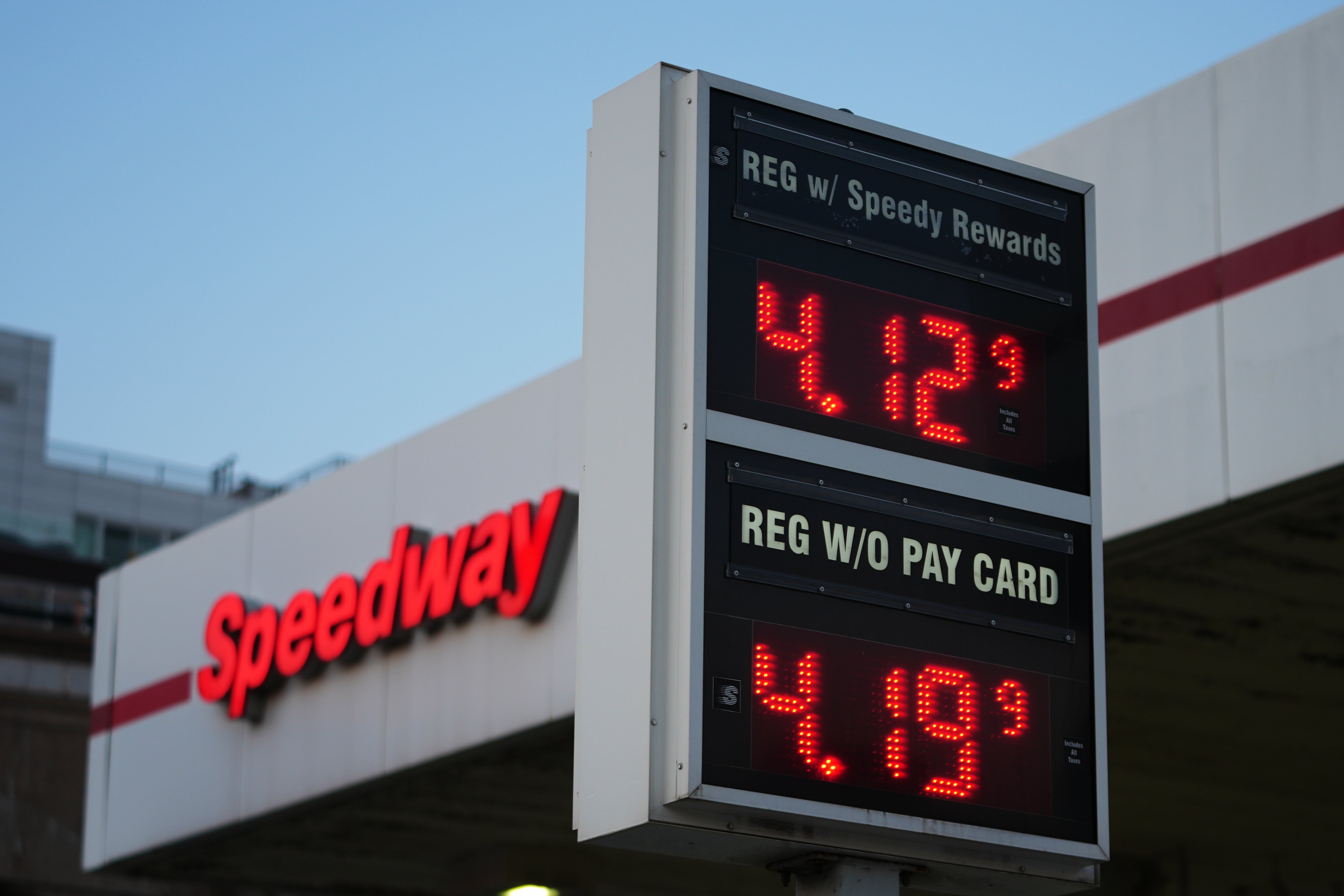 Prices are displayed at a gas station Thursday, July 23, 2026, in the Queens borough of New York (AP)