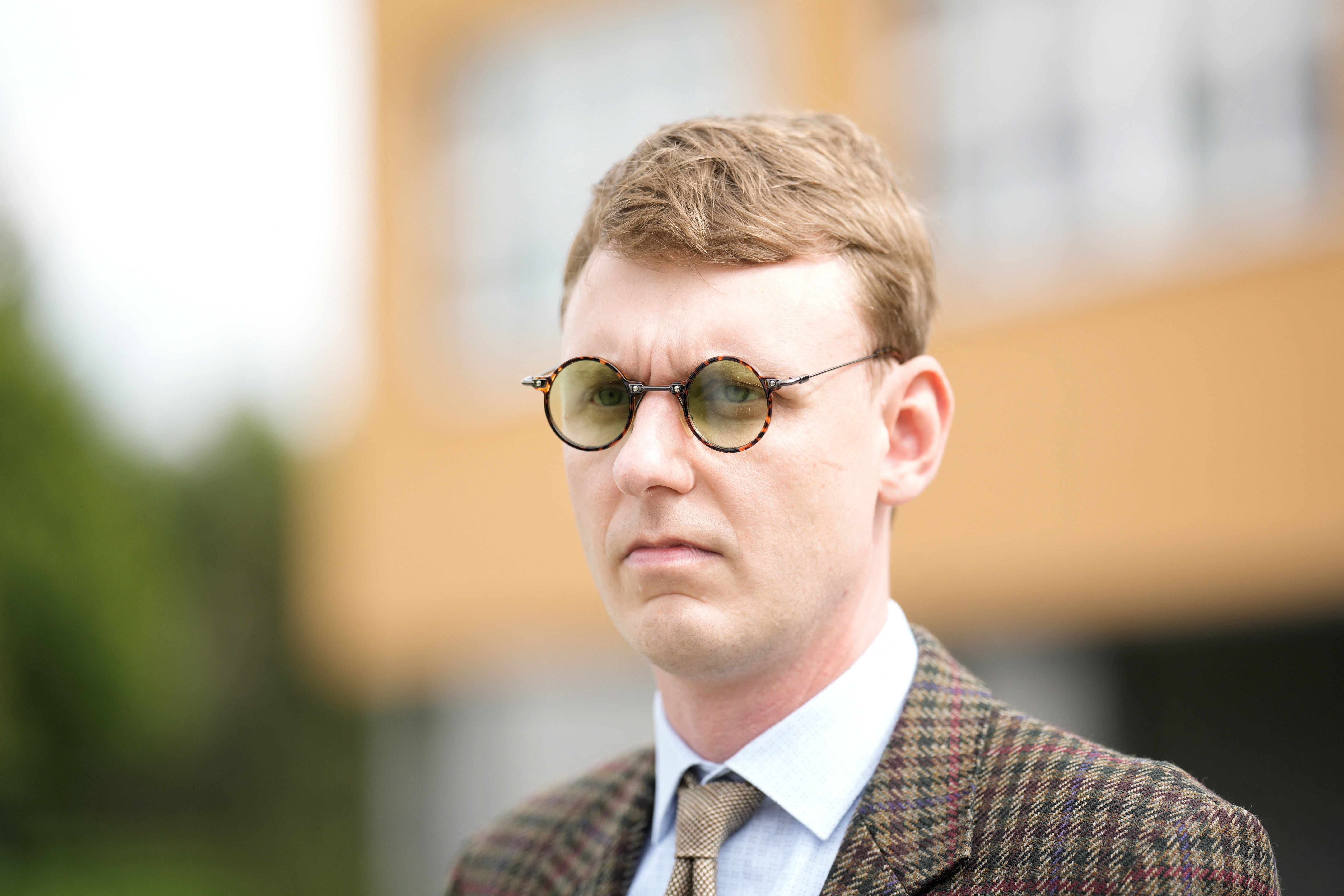 Deputy Mayor of Tartu Martin Bek speaks to the media, as Estonian schools reinforce windows to protect against attacks, in Tartu, Estonia July 23, 2026. REUTERS/Ints Kalnins