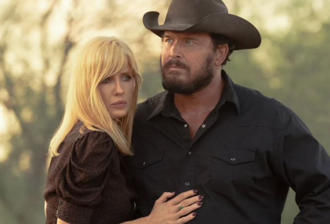 Kelly Reilly and Cole Hauser in 'Dutton Ranch'