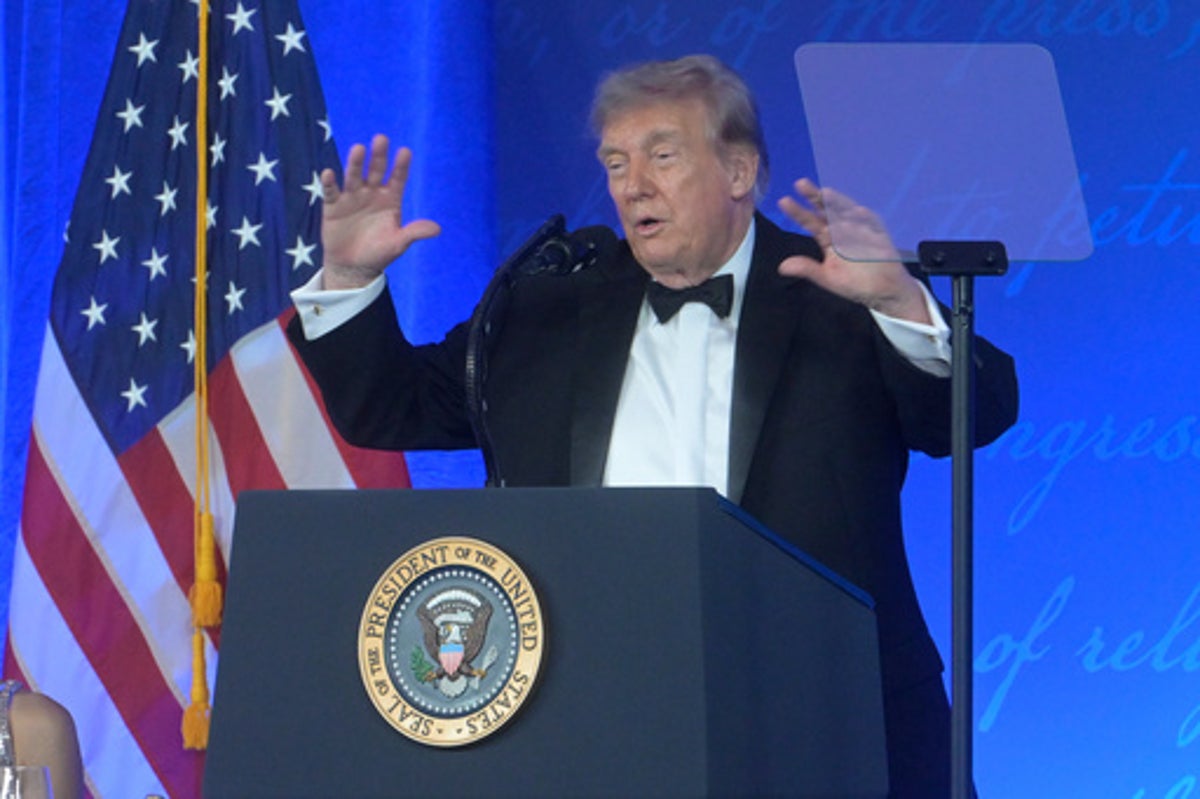 Trump demands CNN anchor smile more in ‘rambling, unhinged’ White House Correspondents’ Dinner speech