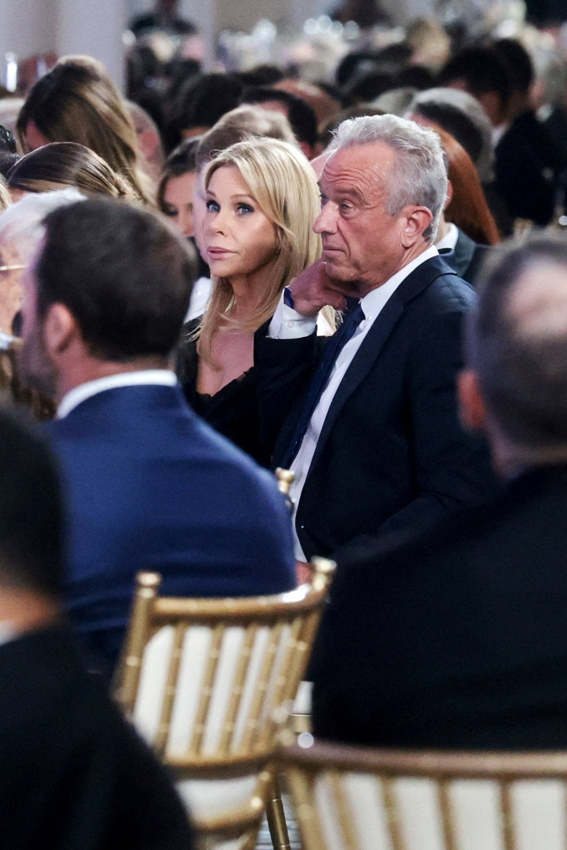 Robert F. Kennedy Jr., the health and human services secretary, attended with his wife Cheryl Hines, and found himself the target of one of Trump’s jokes