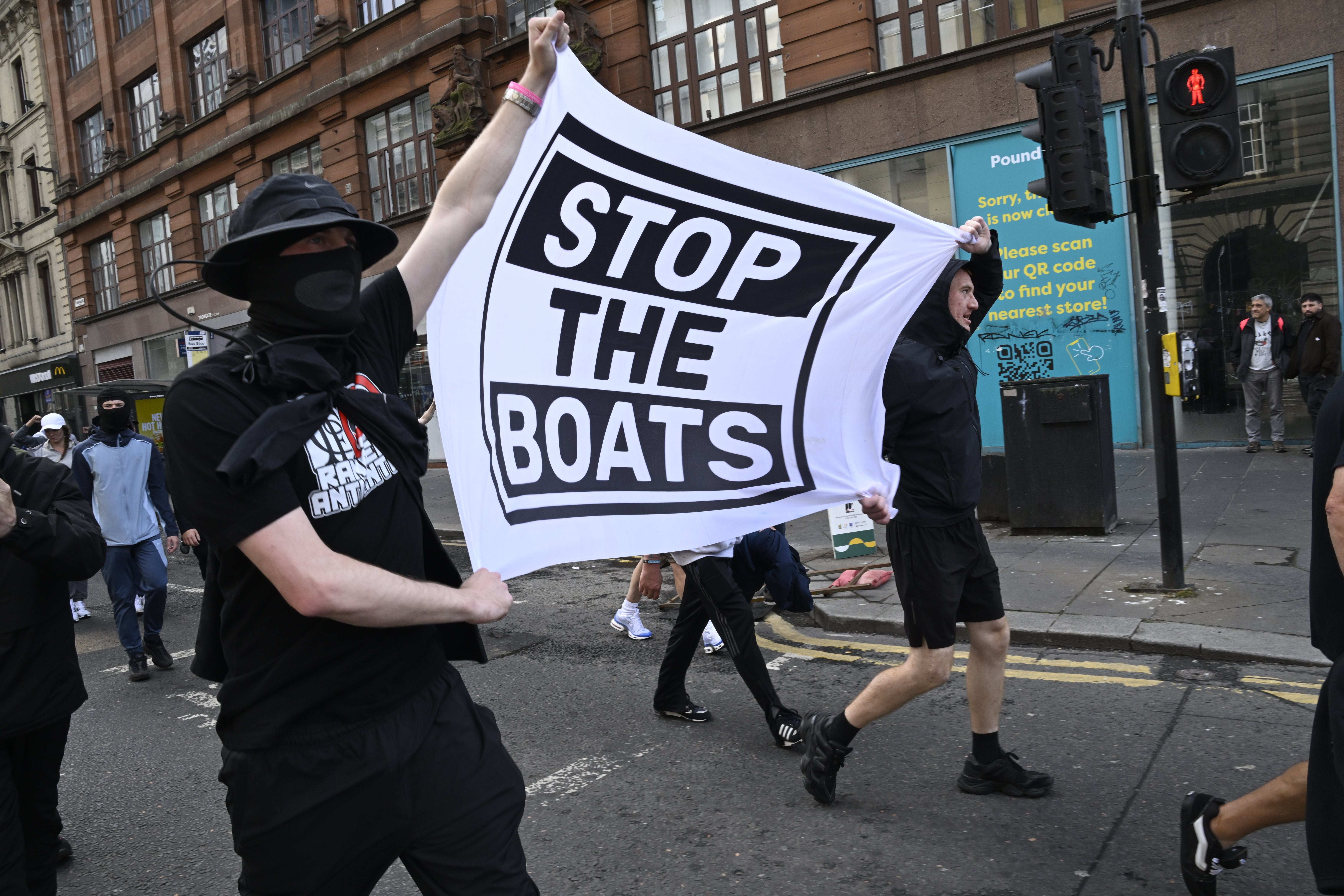 The anti-immigration protest was organised by Unite the Clans Scotland (Lesley Martin/PA)
