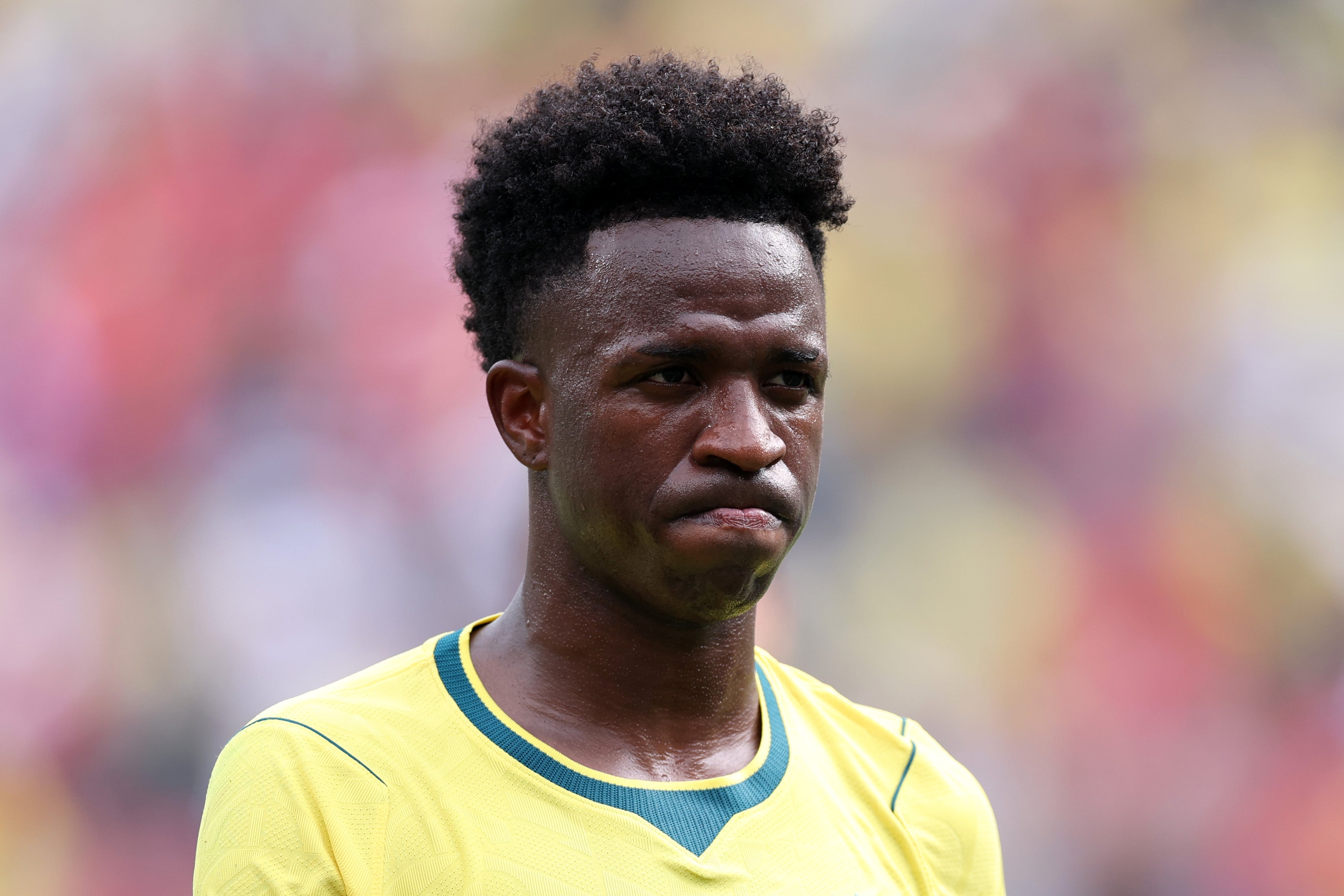 Vinicius in action for Brazil during the World Cup