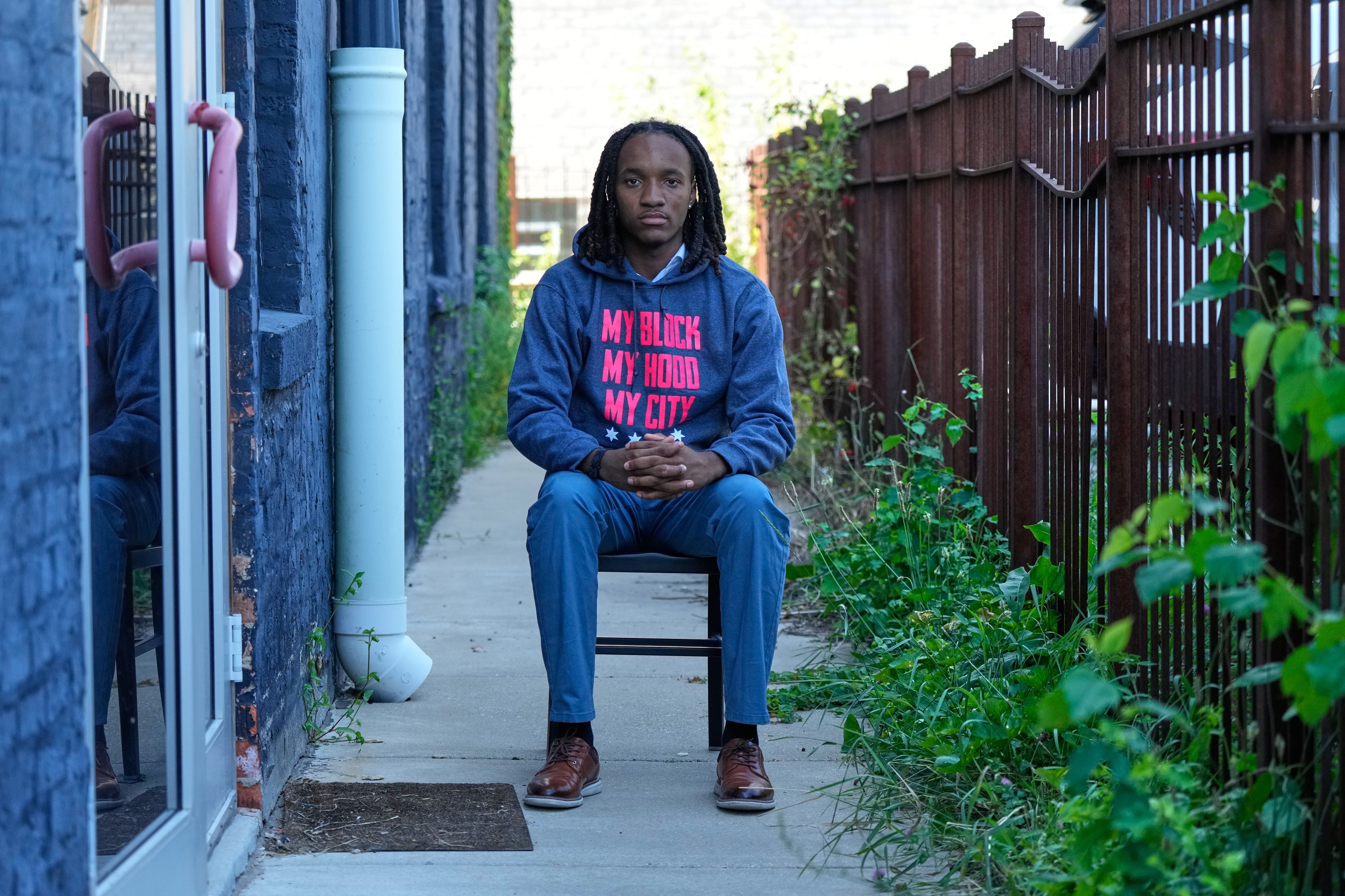 Damarion Spann poses for a portrait in Chicago