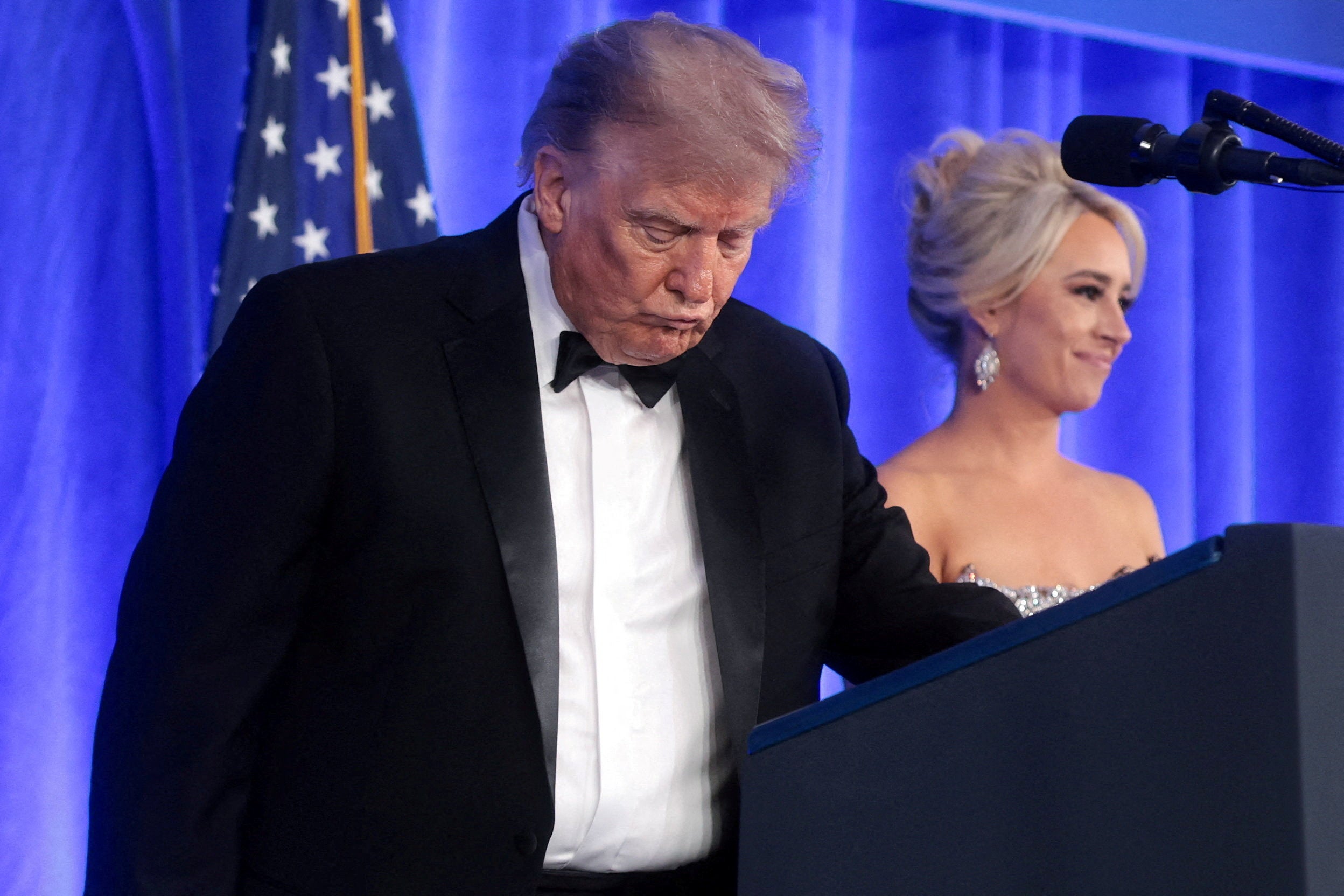 Even Trump seemed unimpressed by his own speech