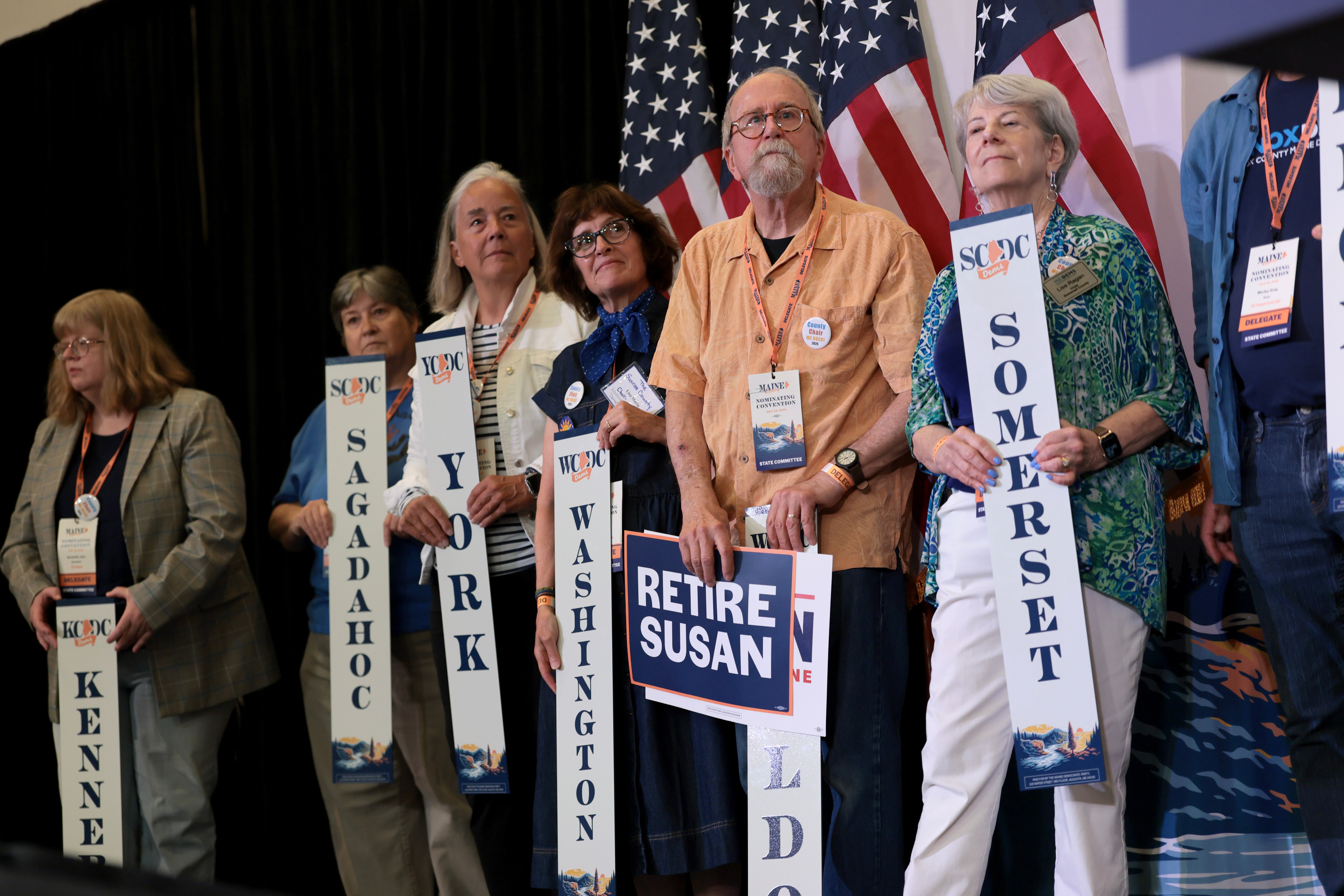 Maine Democratic delegates gather for their party's nominating convention to select a U.S. Senate nominee to replace Graham Platner