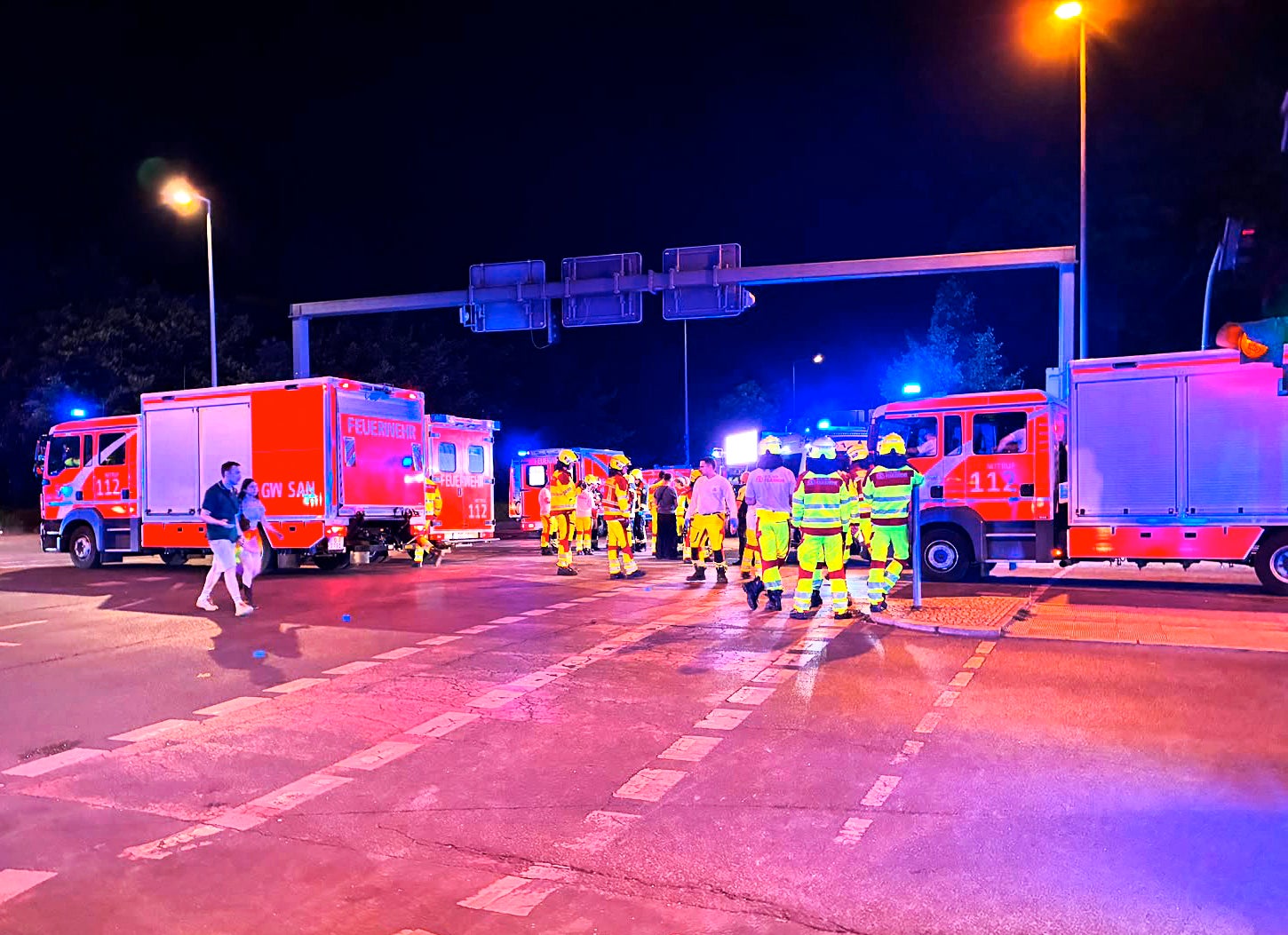 Emergency responders at the scene in Berlin on Saturday night