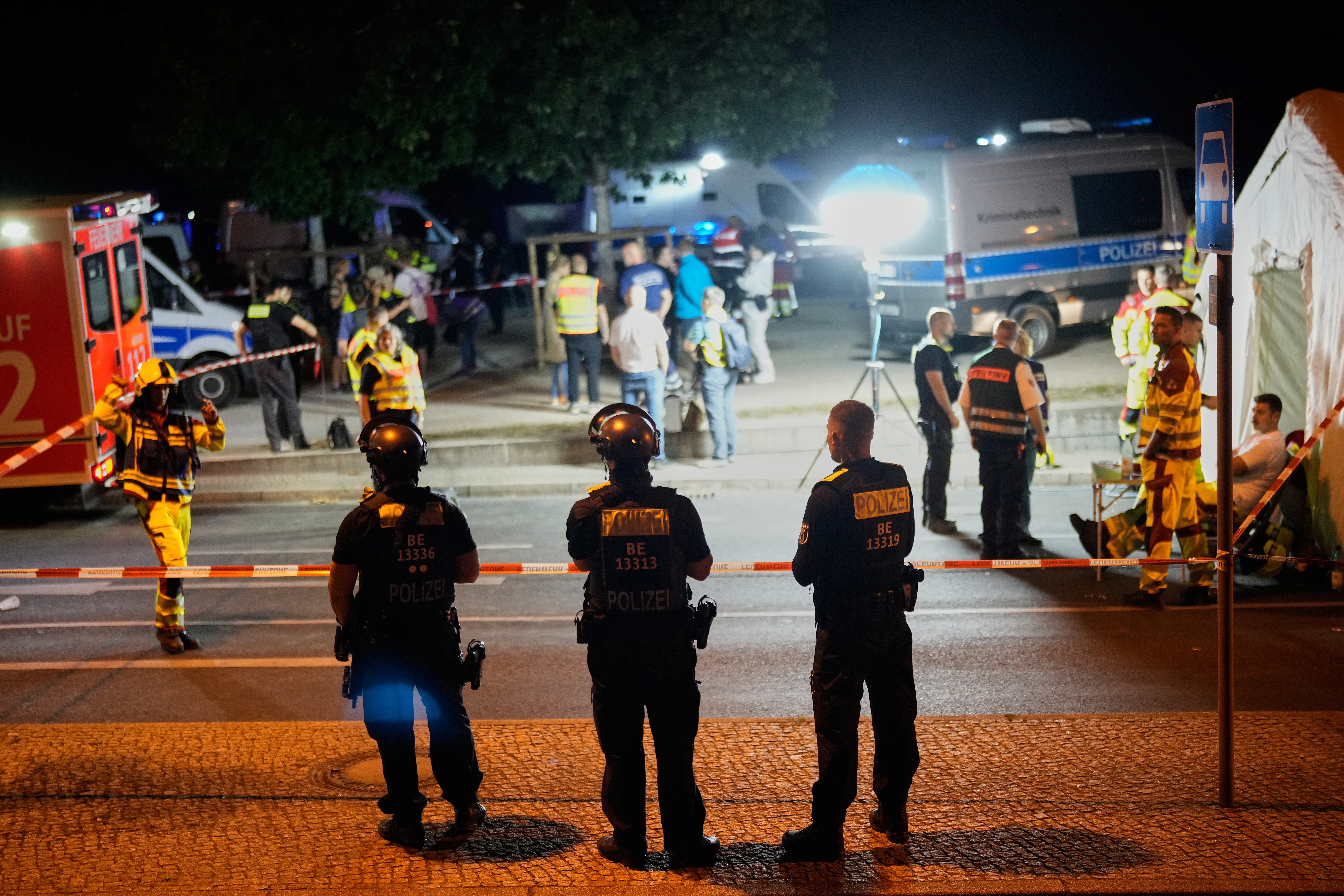 Emergency personnel and police gather in Berlin, early Sunday, 26 July 2026