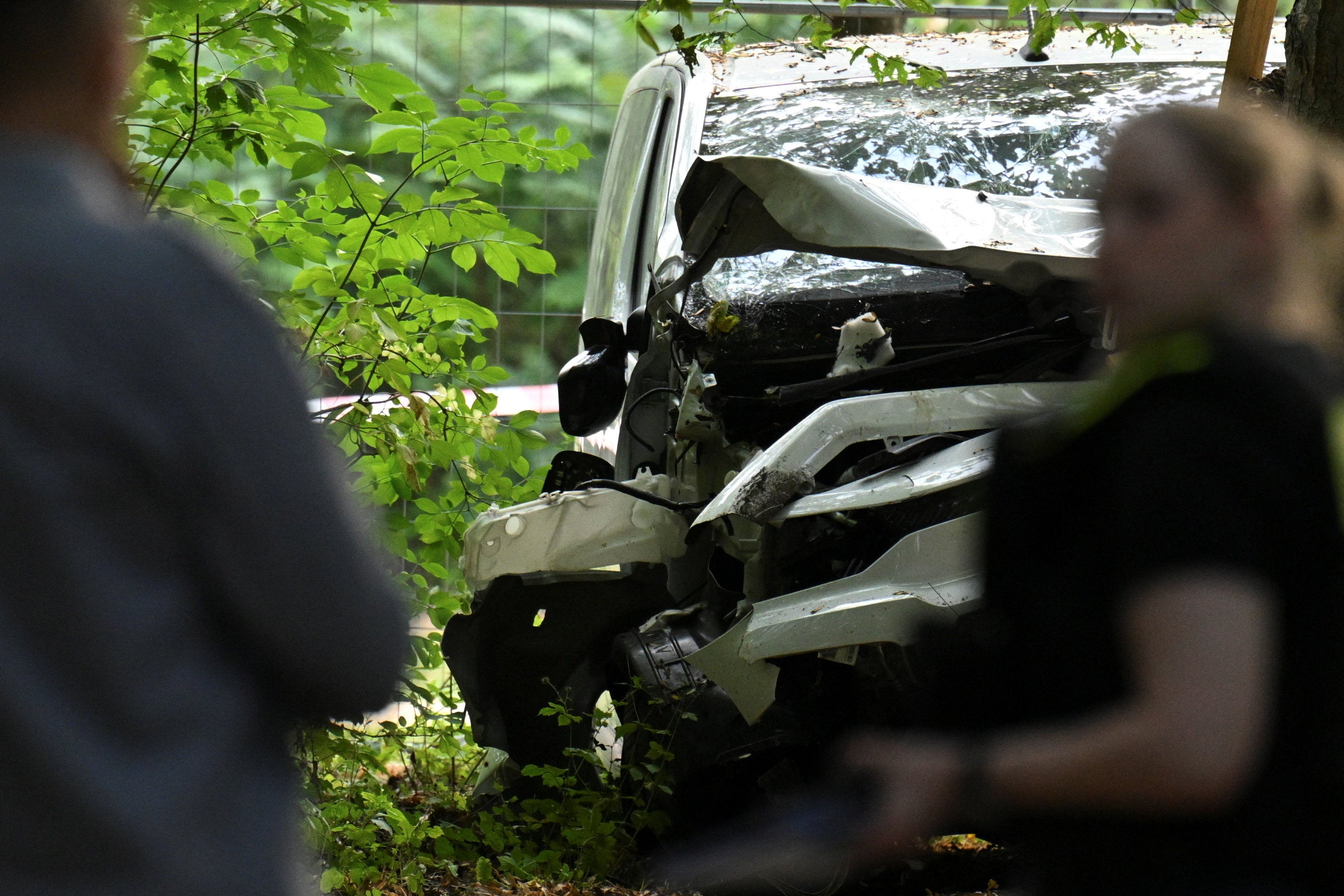 The vehicle which crashed into a crowd near Berlin's annual Christopher Street Day Pride parade on Saturday evening, leaving multiple people injured and the parade called off, in Berlin, Germany, July 26, 2026.