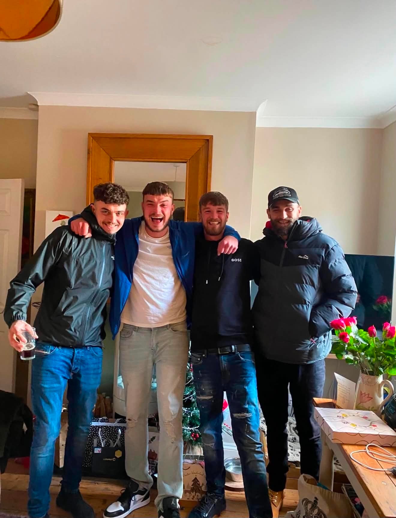 Jamie Chappell, second from left, with friends