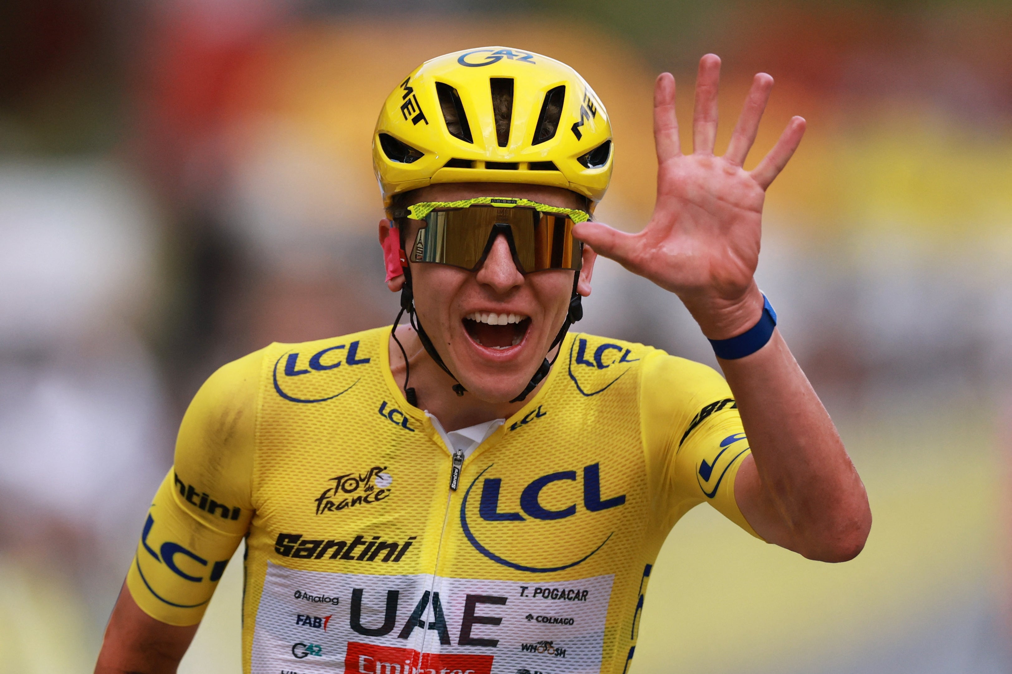 Tadej Pogacar claimed his fifth Tour de France title (Reuters)