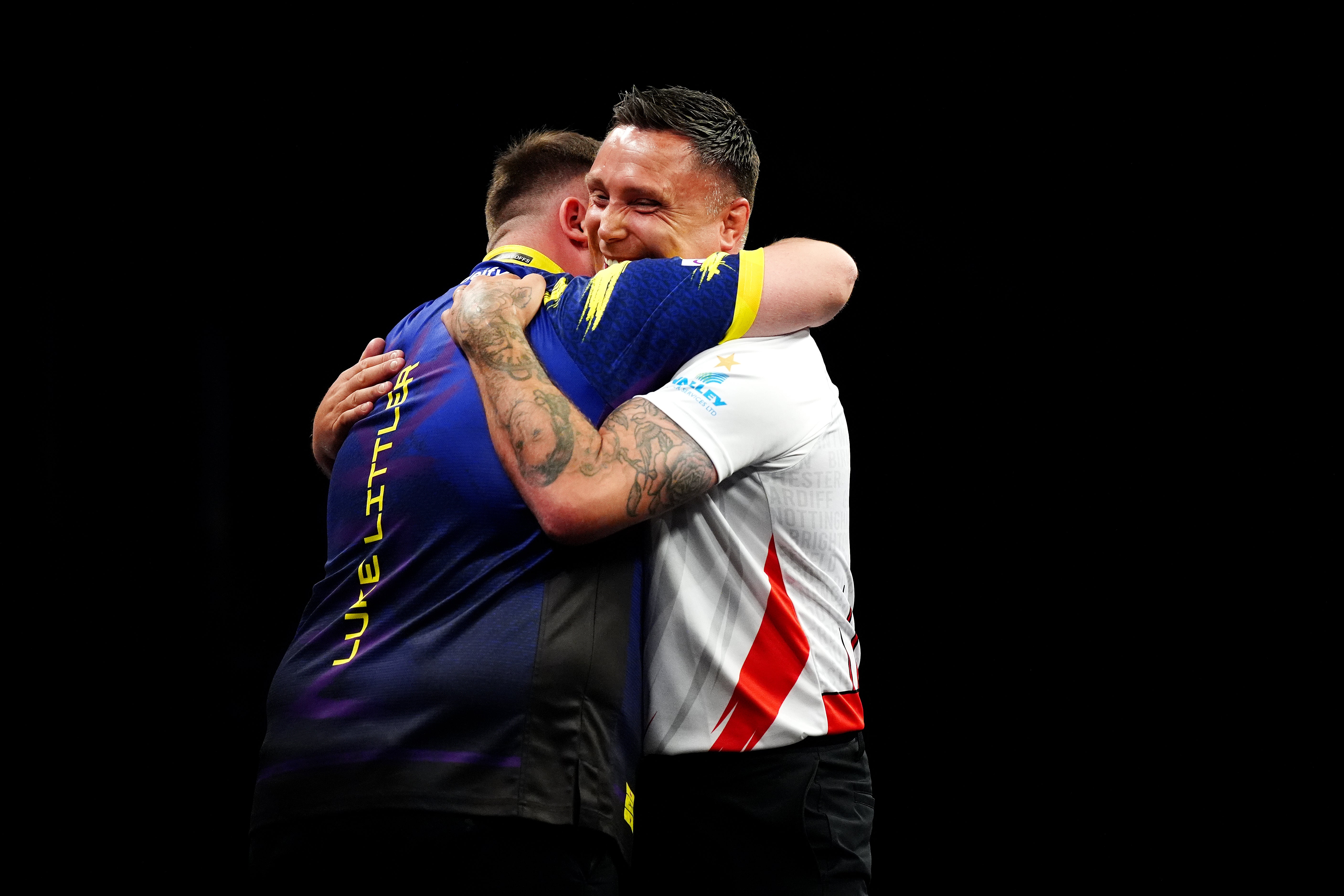Gerwyn Price (right) recognises Littler as “one in a million” (Bradley Collyer/PA)
